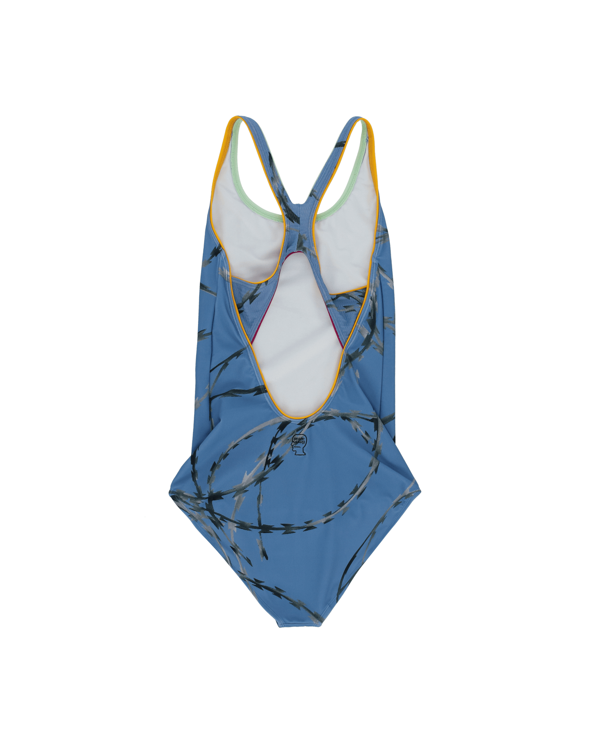 Brain Dead Watercolor Floral One Piece Blue Razors Swimwear Swimsuits BDP21W01001504 BL12