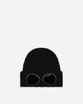 C.P. Company Extrafine Merino Wool Goggle Beanie BLACK Hats Beanies RFCMAC742A-005509A 999