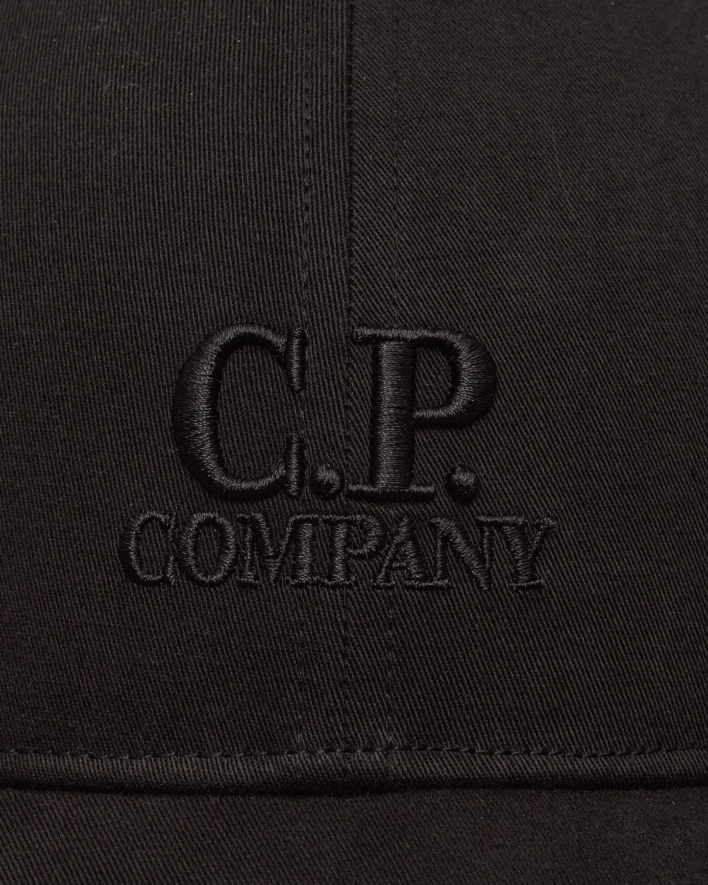 C.P. Company Gabardine Logo Cap Black Hats Caps RCCMAC750A-006288A 999