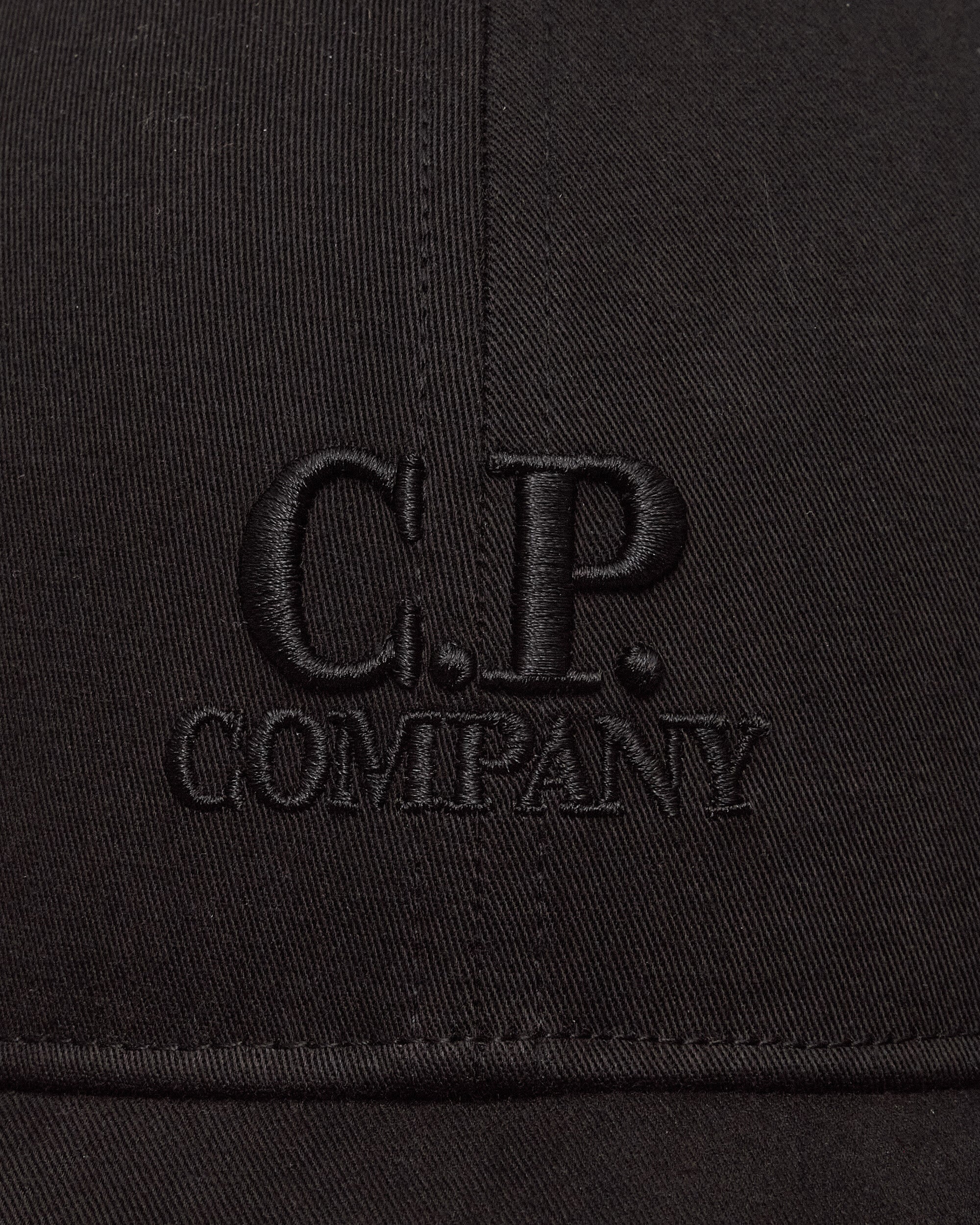 C.P. Company Gabardine Logo Cap Black Hats Caps RCCMAC750A-006288A 999