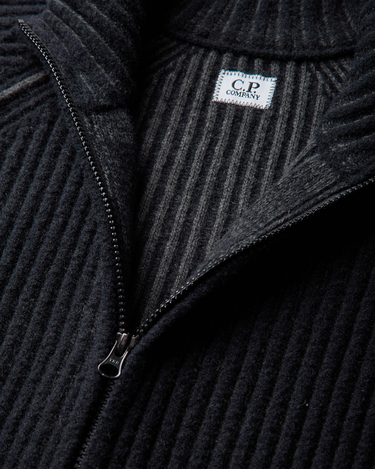 C.P. Company Knitwear Cardigan In Fleece Knit Dark Shadow Knitwears Cardigans 21CMKN300A-006170A 978