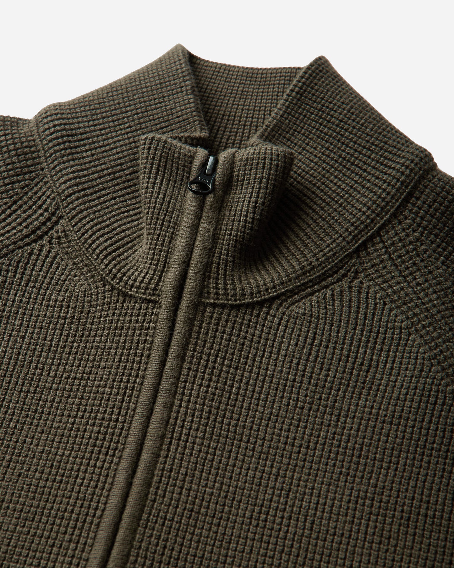C.P. Company Waffle Knit Cotton Zip Lens Cardigan IVY GREEN Knitwears Cardigans 21CMKN058A-110754A 683