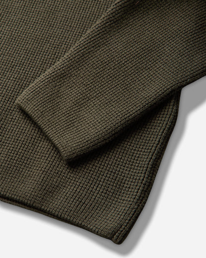 C.P. Company Waffle Knit Cotton Zip Lens Cardigan IVY GREEN Knitwears Cardigans 21CMKN058A-110754A 683