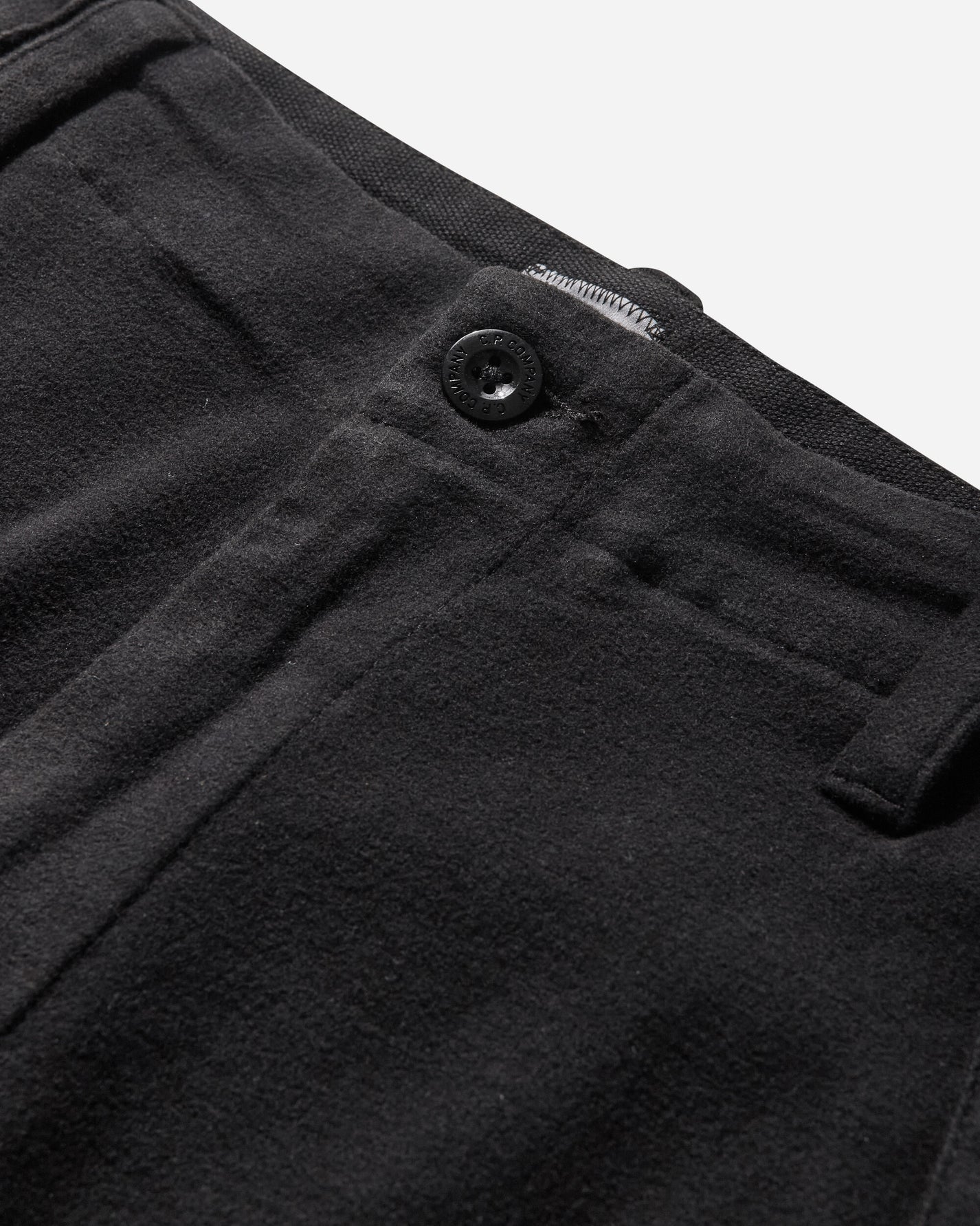 C.P. Company Cargo Pant In Moleskin Stretch Black Pants Cargo 19CMPA234A-110482G 999