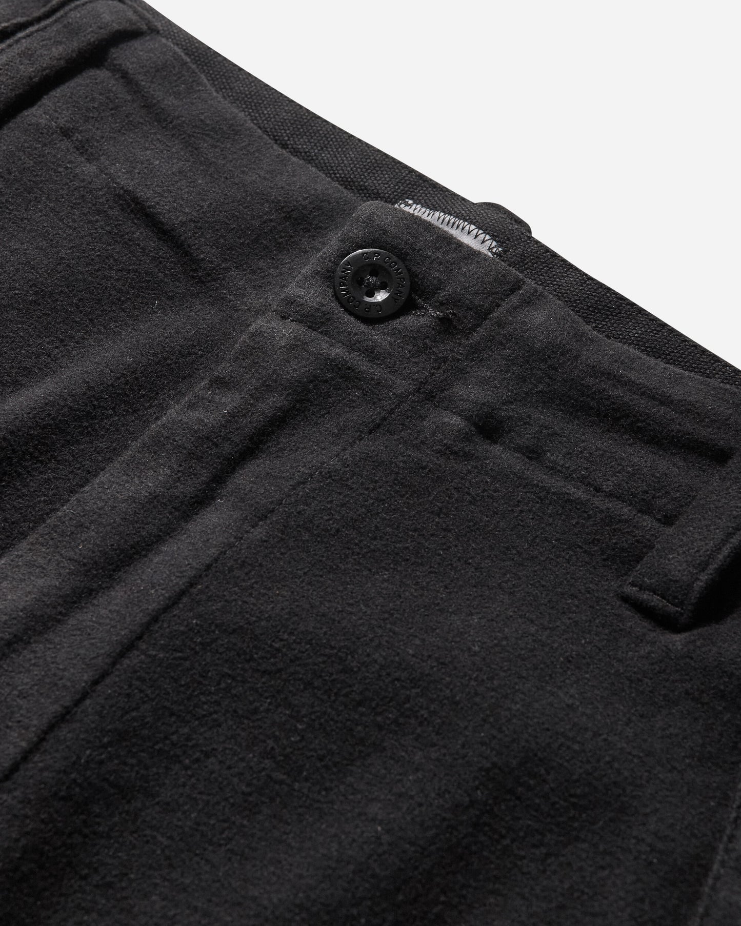 C.P. Company Cargo Pant In Moleskin Stretch Black Pants Cargo 19CMPA234A-110482G 999