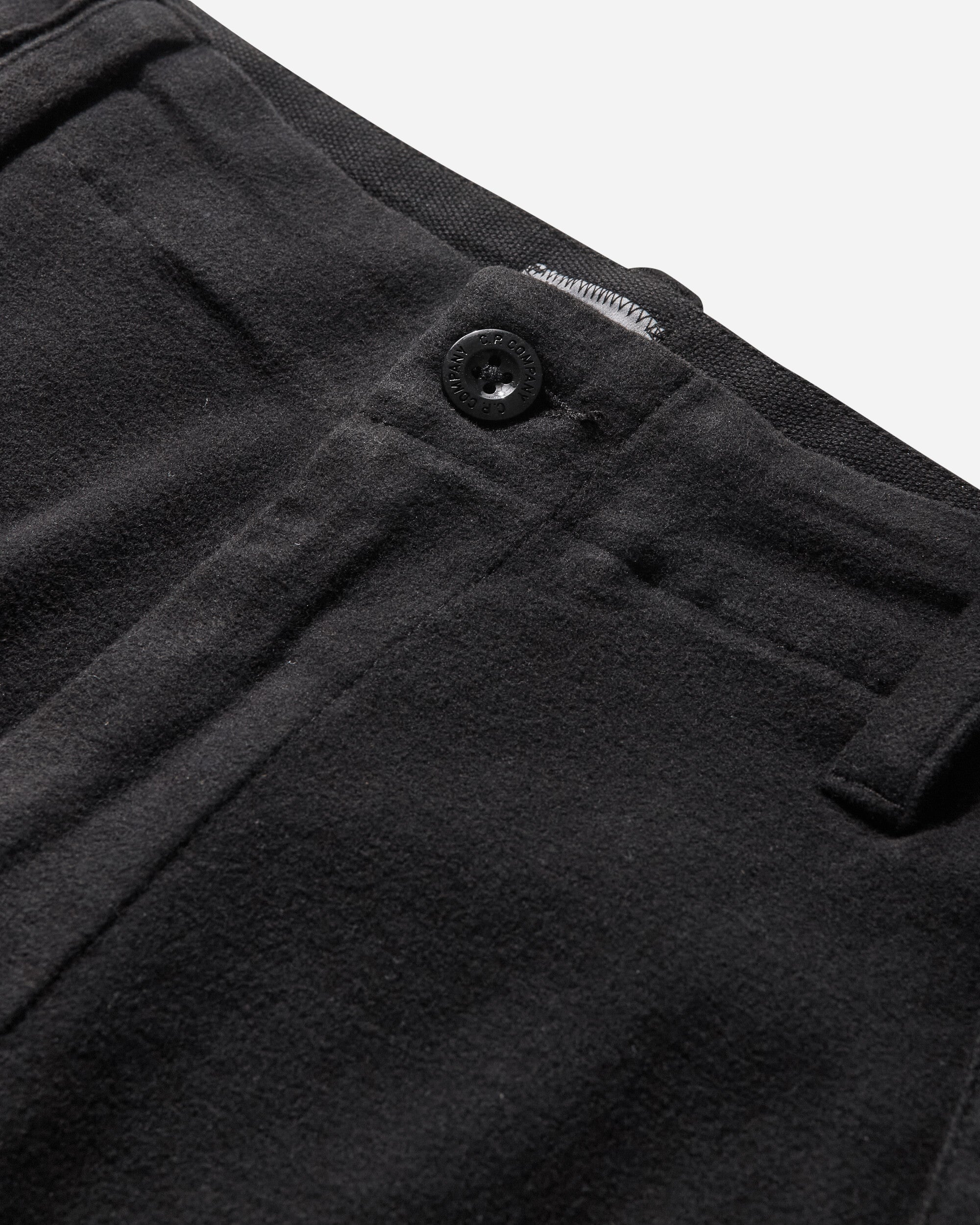 C.P. Company Cargo Pant In Moleskin Stretch Black Pants Cargo 19CMPA234A-110482G 999