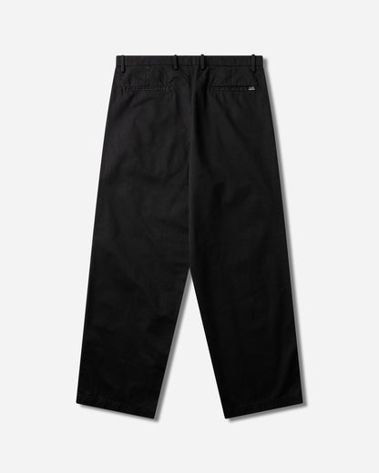 C.P. Company Cotton Gabardine Boxy Pleats Pants BLACK Pants Chinos 21CMPA252A-110458G 999