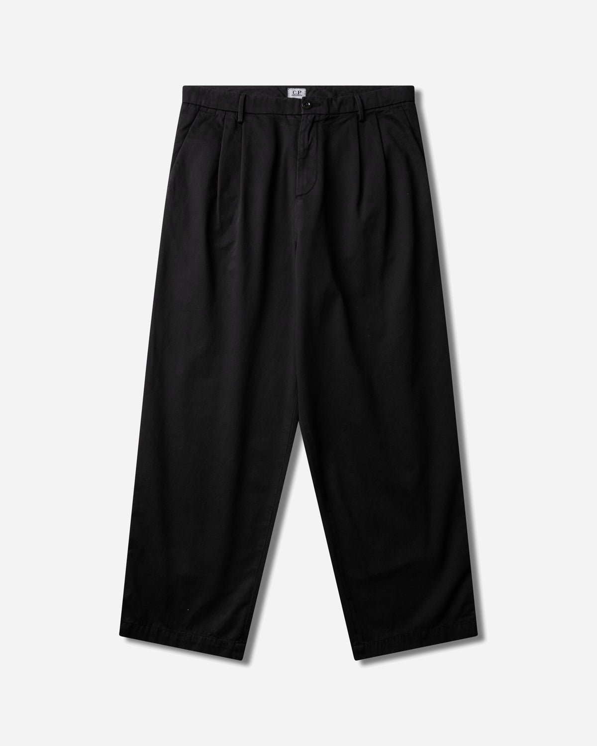 C.P. Company Cotton Gabardine Boxy Pleats Pants BLACK Pants Chinos 21CMPA252A-110458G 999
