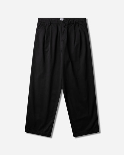 C.P. Company Cotton Gabardine Boxy Pleats Pants BLACK Pants Chinos 21CMPA252A-110458G 999
