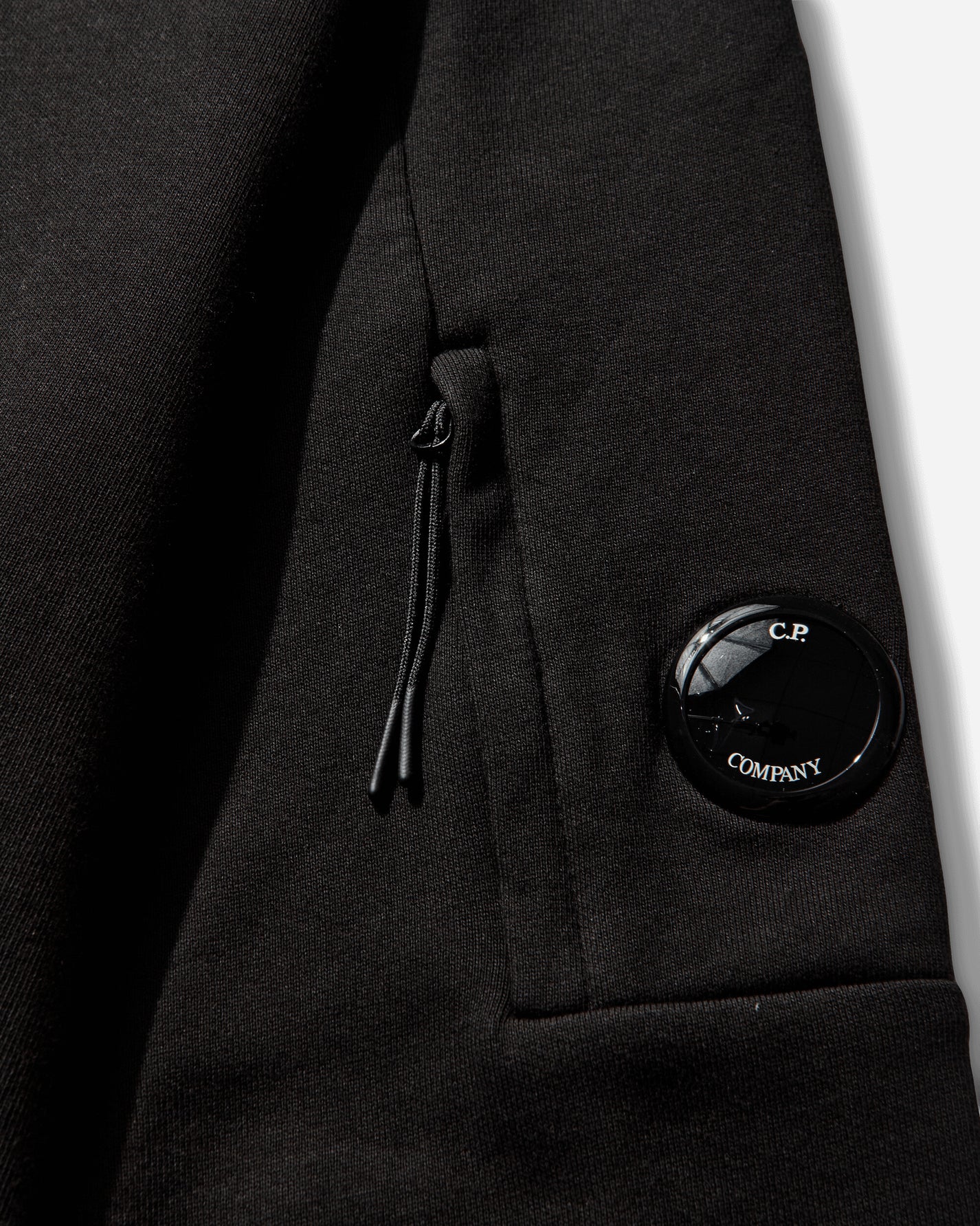 C.P. Company Diagonal Raised Fleece Crewneck Lens Sweatshirt Black Sweatshirts Crewneck RCCMSS713A-005086W 999