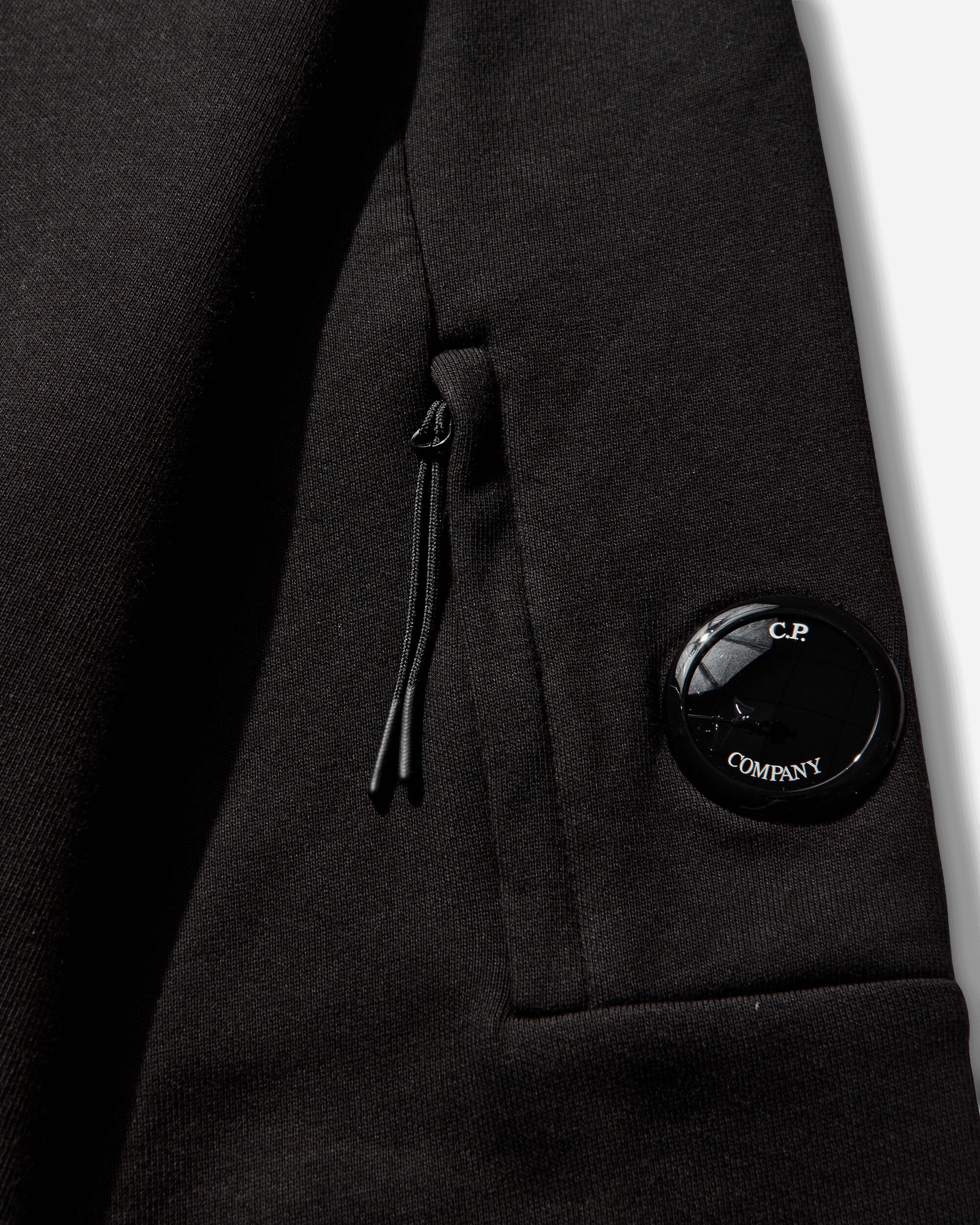 C.P. Company Diagonal Raised Fleece Crewneck Lens Sweatshirt Black Sweatshirts Crewneck RCCMSS713A-005086W 999