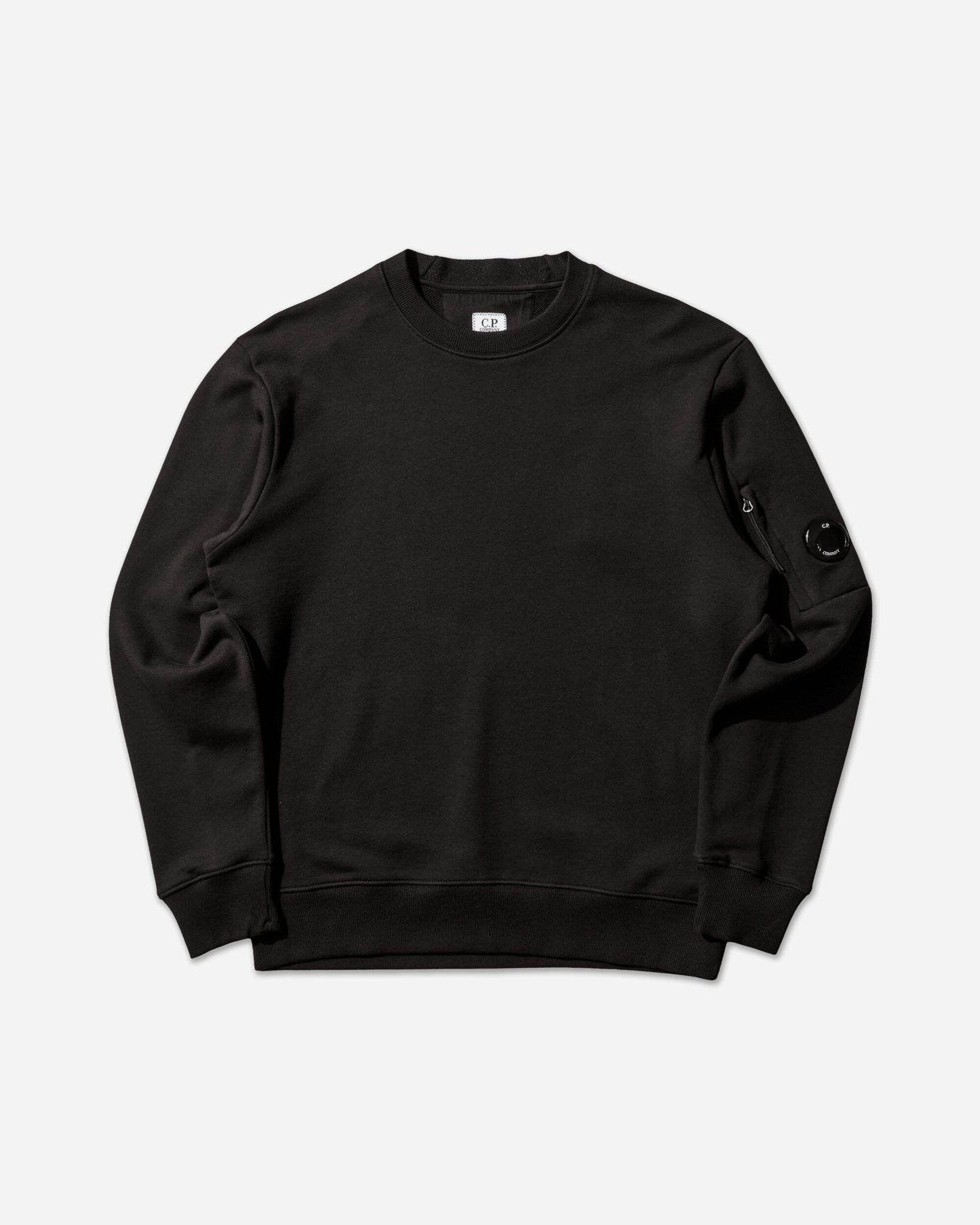 C.P. Company Diagonal Raised Fleece Crewneck Lens Sweatshirt BLACK Sweatshirts Crewneck RCCMSS713A-005086W 999