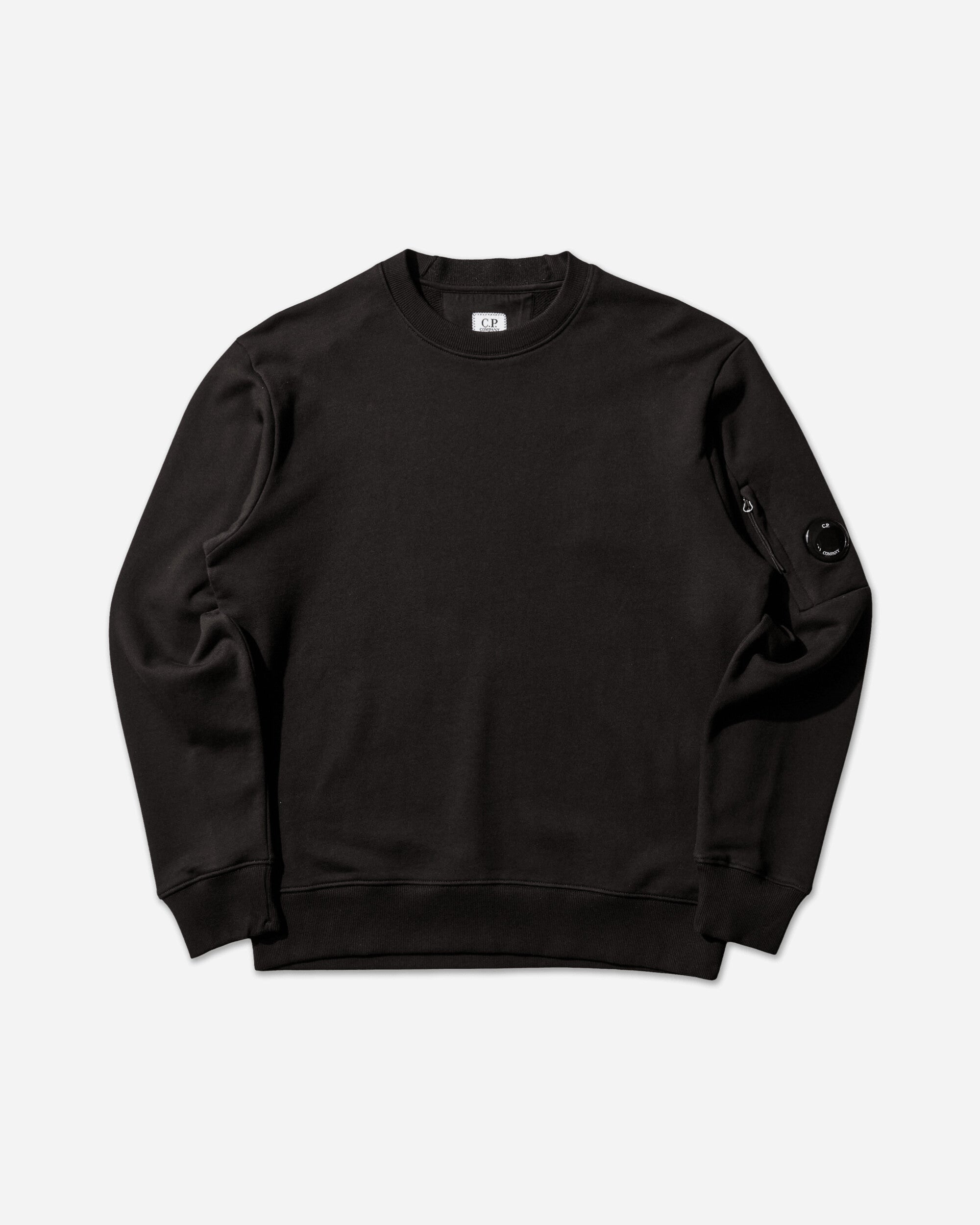 C.P. Company Diagonal Raised Fleece Crewneck Lens Sweatshirt BLACK Sweatshirts Crewneck RCCMSS713A-005086W 999