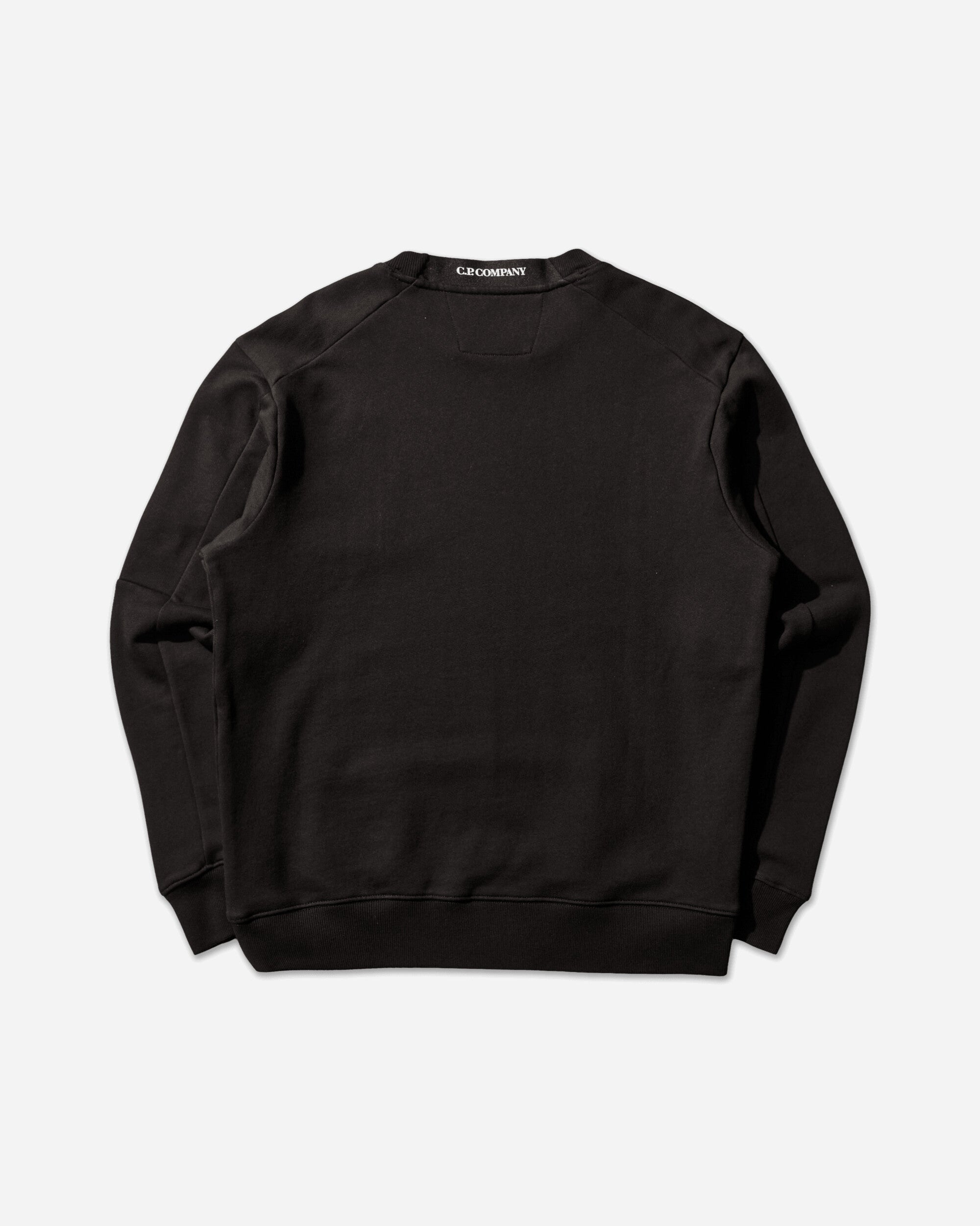 C.P. Company Diagonal Raised Fleece Crewneck Lens Sweatshirt BLACK Sweatshirts Crewneck RCCMSS713A-005086W 999