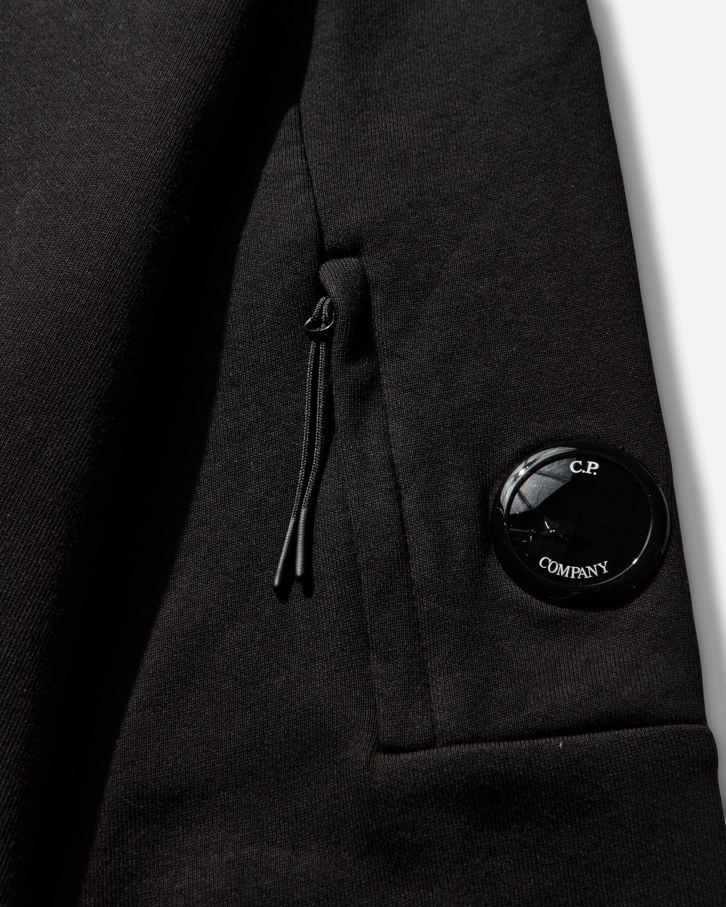 C.P. Company Diagonal Raised Fleece Crewneck Lens Sweatshirt BLACK Sweatshirts Crewneck RCCMSS713A-005086W 999