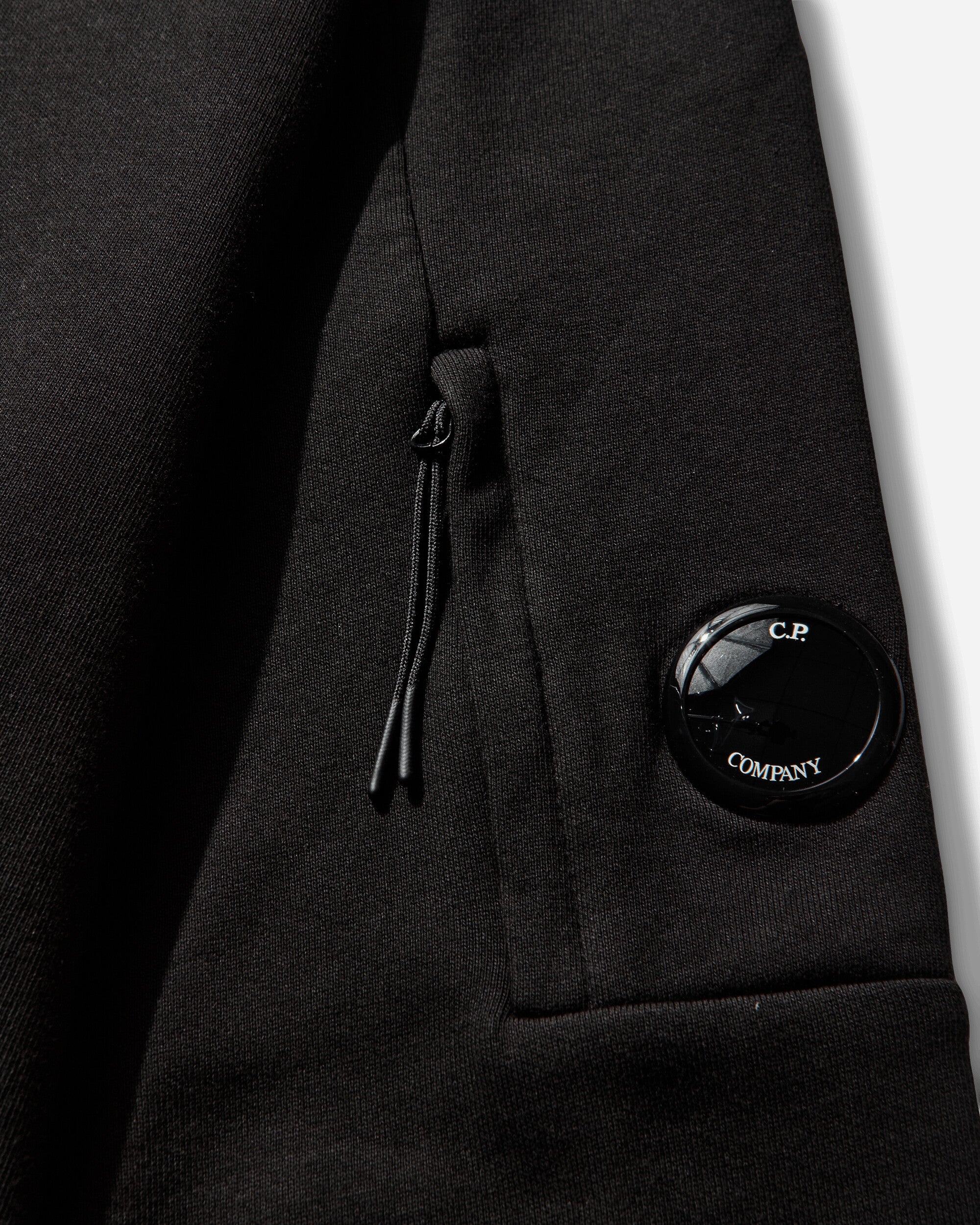 C.P. Company Diagonal Raised Fleece Crewneck Lens Sweatshirt BLACK Sweatshirts Crewneck RCCMSS713A-005086W 999