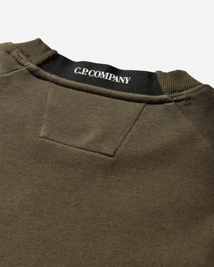 C.P. Company Diagonal Raised Fleece Crewneck Lens Sweatshirt Ivy Green Sweatshirts Crewneck RCCMSS713A-005086W 683