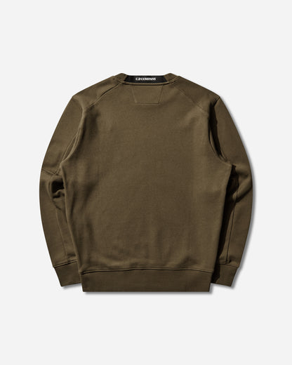 C.P. Company Diagonal Raised Fleece Crewneck Lens Sweatshirt Ivy Green Sweatshirts Crewneck RCCMSS713A-005086W 683