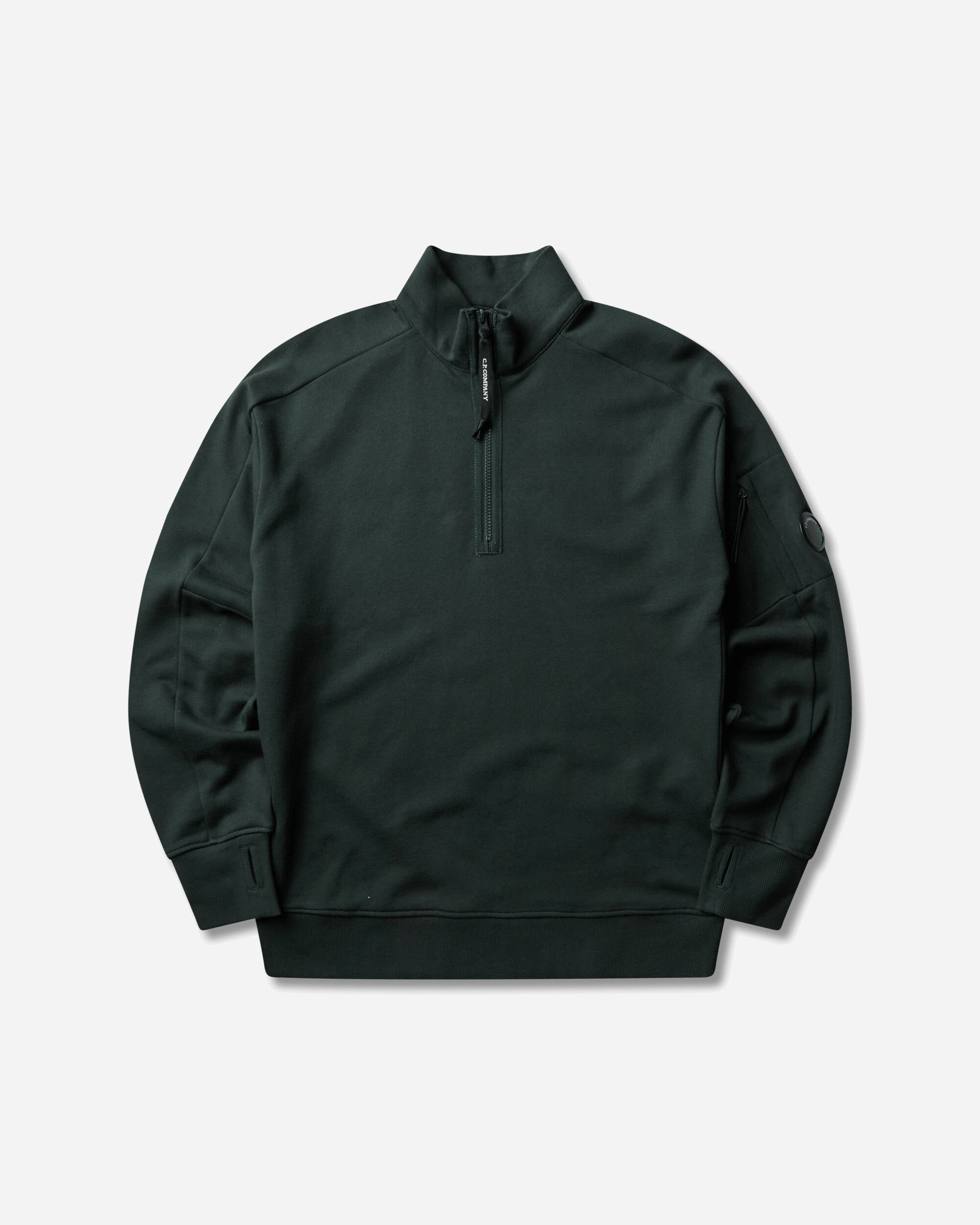 C.P. Company Diagonal Raised Fleece Half Zip Lens Sweatshirt PONDEROSA PINE Sweatshirts Crewneck 21CMSS033A-005086W 697