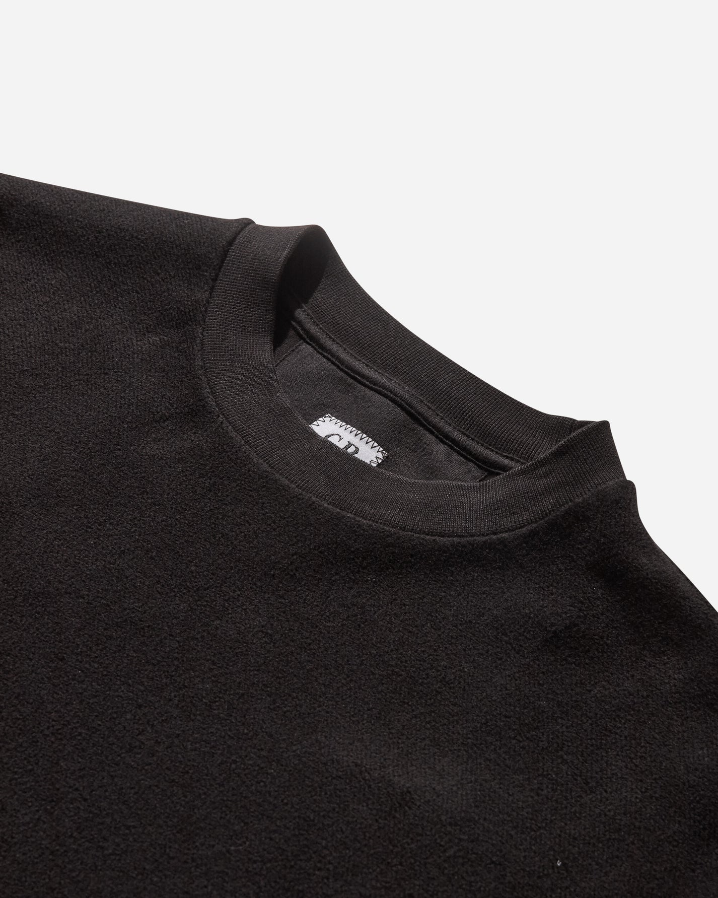 C.P. Company Sweatshirts Crew Neck In Brushed Emerized Diagonal Fleece Black Sweatshirts Crewneck 19CMSS249A-006614G 999