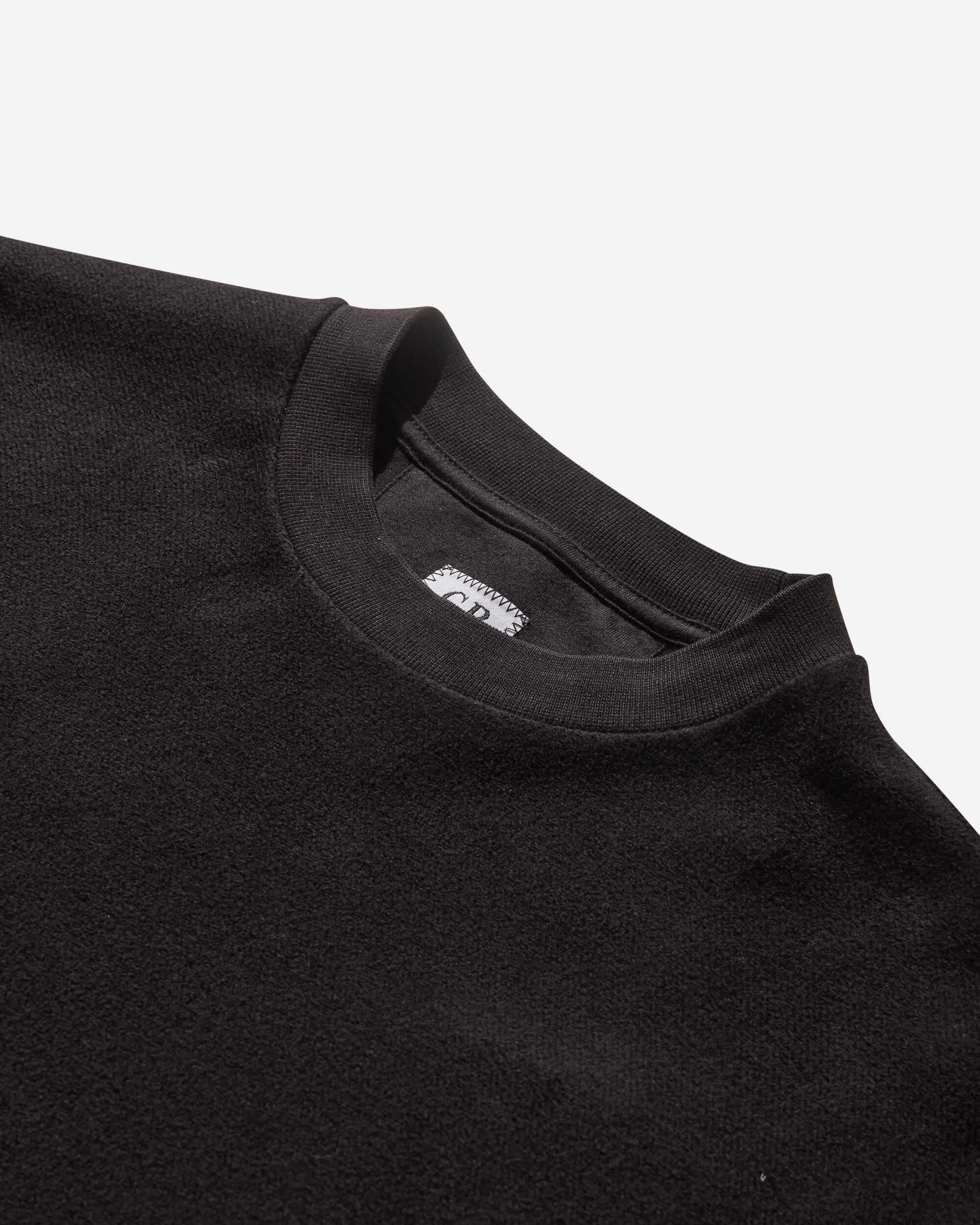 C.P. Company Sweatshirts Crew Neck In Brushed Emerized Diagonal Fleece Black Sweatshirts Crewneck 19CMSS249A-006614G 999