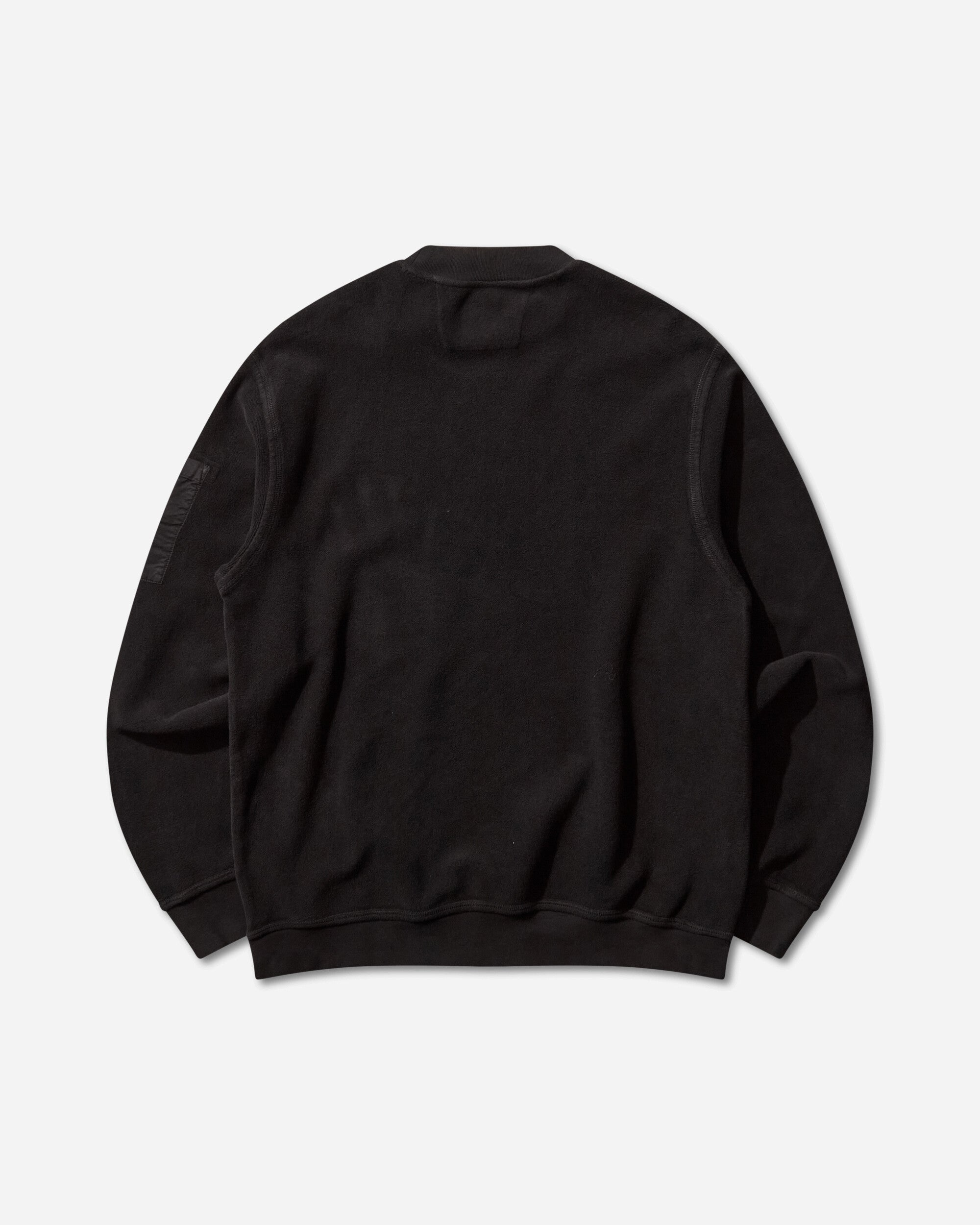 C.P. Company Sweatshirts Crew Neck In Brushed Emerized Diagonal Fleece Black Sweatshirts Crewneck 19CMSS249A-006614G 999