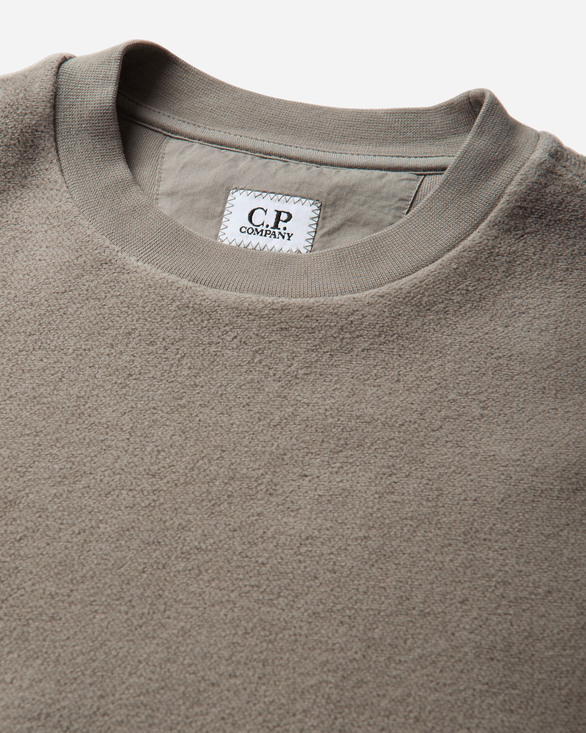 C.P. Company Sweatshirts Crew Neck In Brushed Emerized Diagonal Fleece Fallen Rock Sweatshirts Crewneck 21CMSS192A-006614G 356