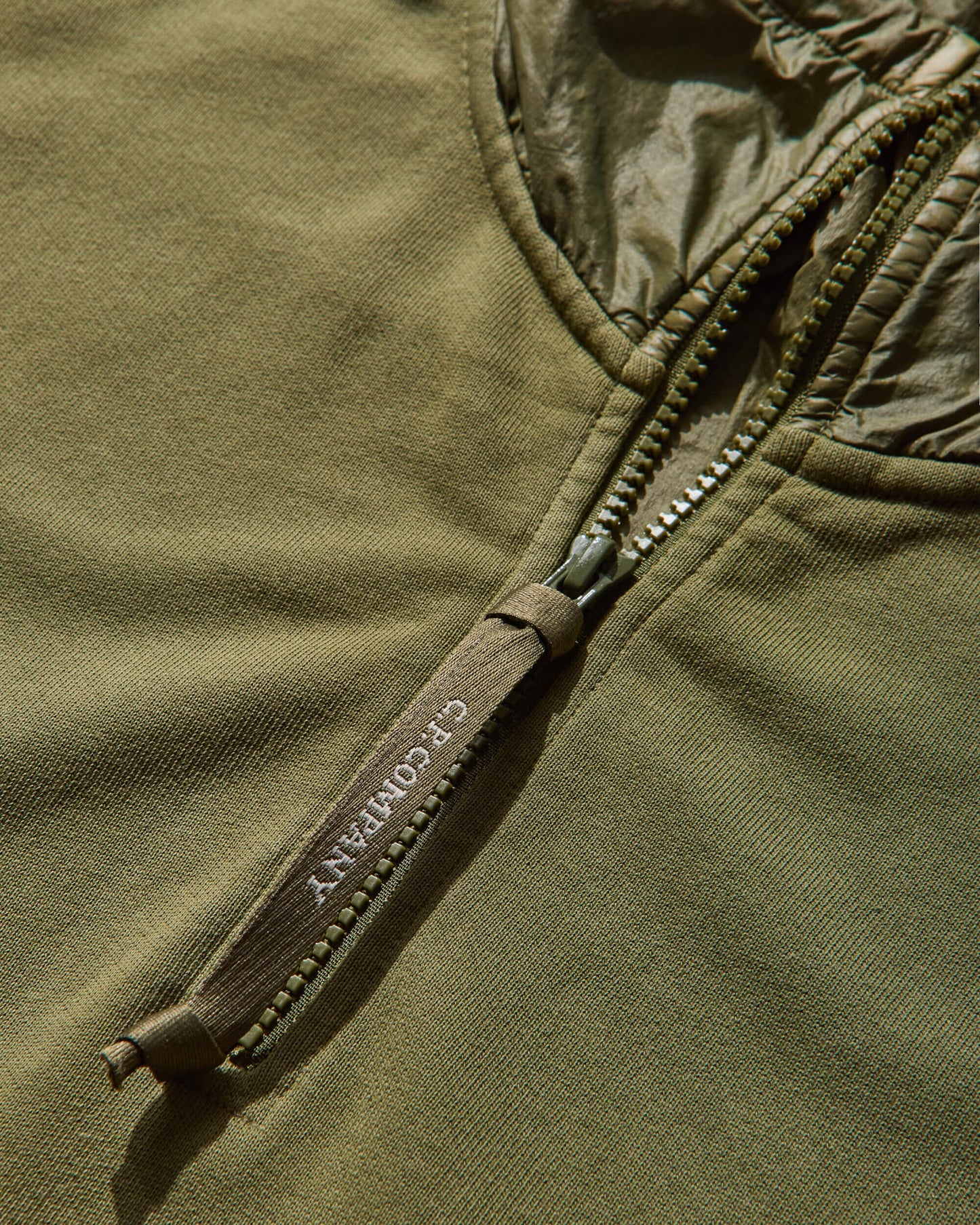 C.P. Company Sweatshirts Polo Collar In Diagonal Raised Fleece Pfd Capers Sweatshirts Crewneck 19CMSS052A-005835M 652