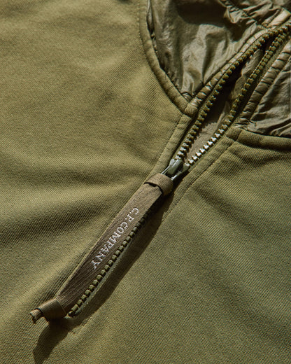 C.P. Company Sweatshirts Polo Collar In Diagonal Raised Fleece Pfd Capers Sweatshirts Crewneck 19CMSS052A-005835M 652