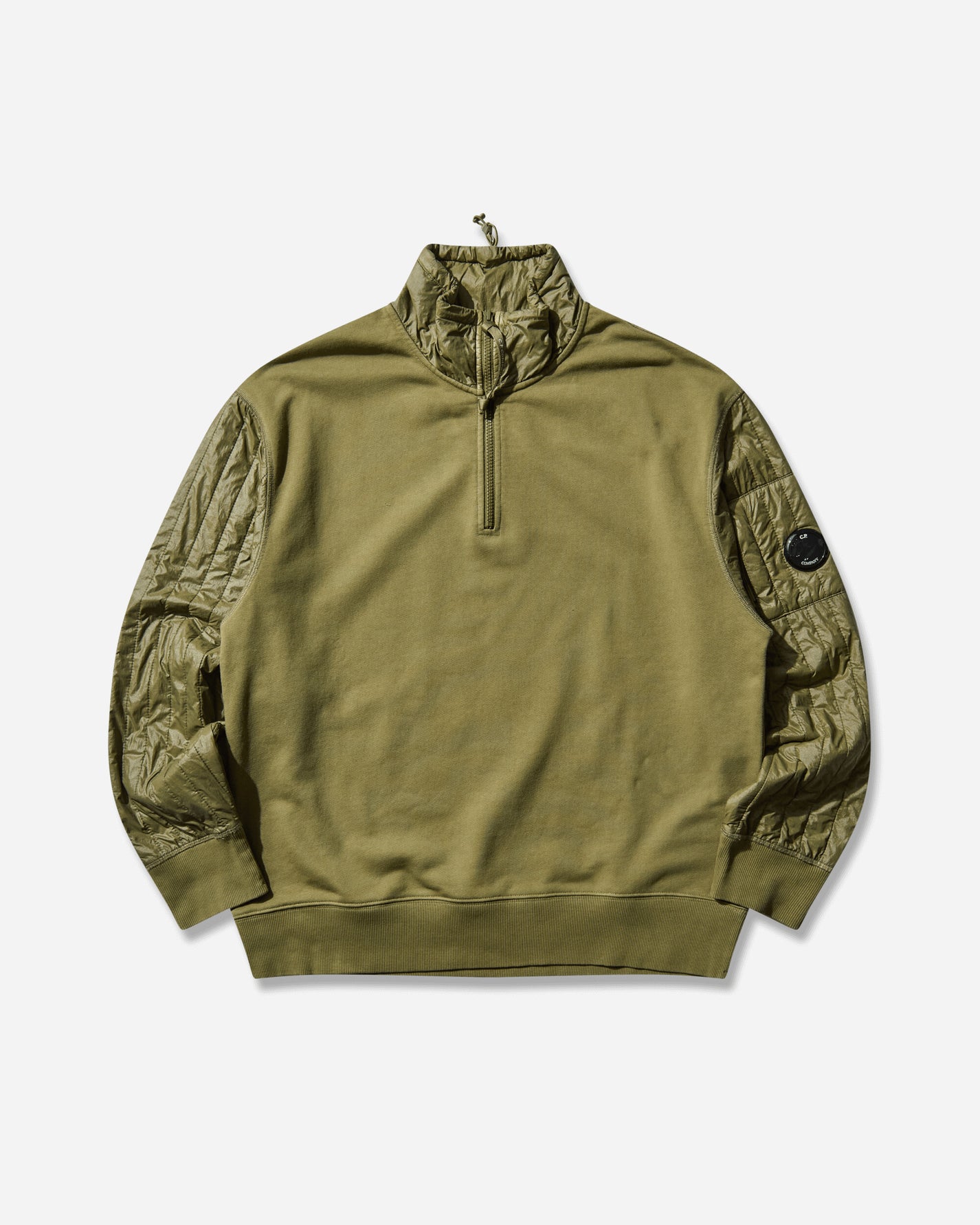 C.P. Company Sweatshirts Polo Collar In Diagonal Raised Fleece Pfd Capers Sweatshirts Crewneck 19CMSS052A-005835M 652