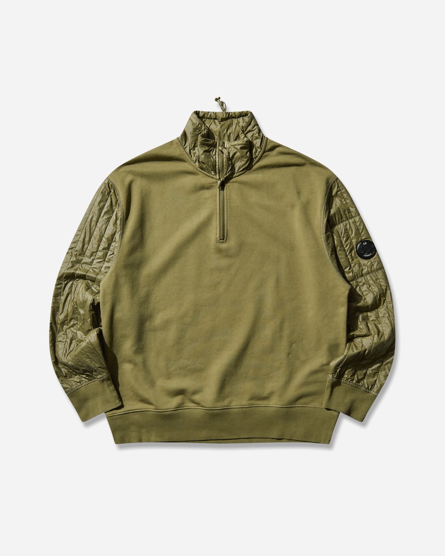 C.P. Company Sweatshirts Polo Collar In Diagonal Raised Fleece Pfd Capers Sweatshirts Crewneck 19CMSS052A-005835M 652