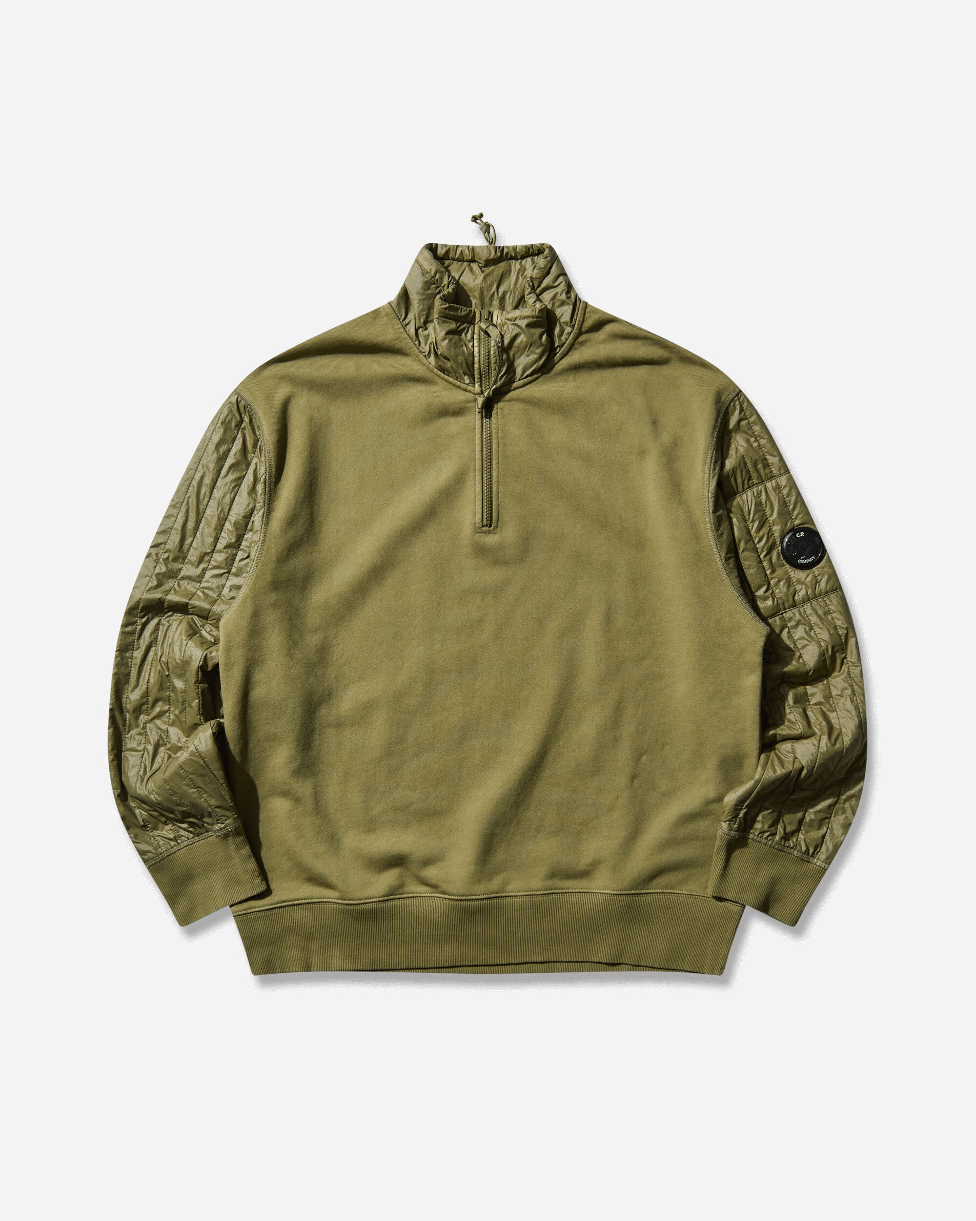 C.P. Company Sweatshirts Polo Collar In Diagonal Raised Fleece Pfd Capers Sweatshirts Crewneck 19CMSS052A-005835M 652