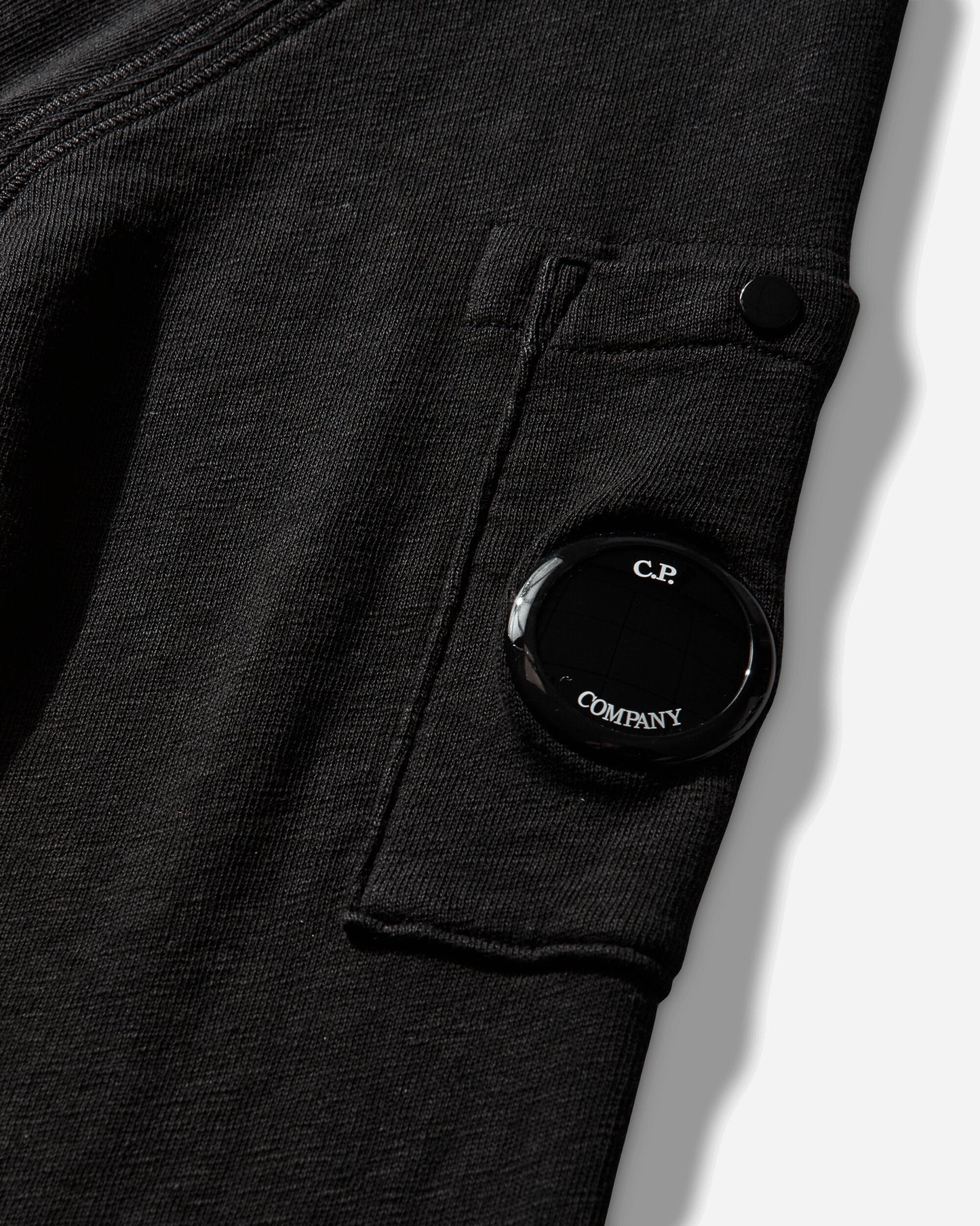 C.P. Company Sweatshirts Polo Collar In Malfile' Fleece Black Sweatshirts Crewneck 20CMSS208A-110337O 999