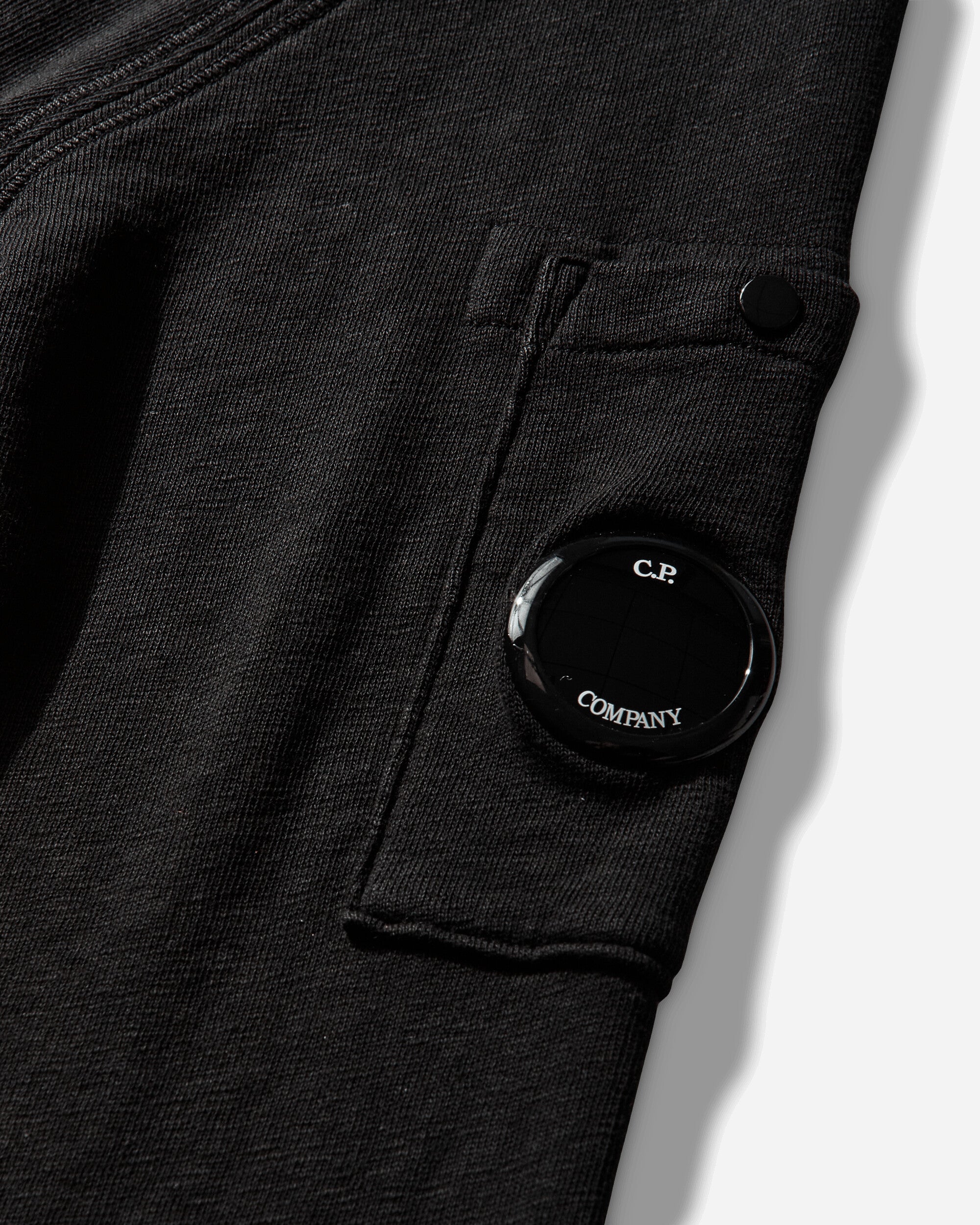 C.P. Company Sweatshirts Polo Collar In Malfile' Fleece Black Sweatshirts Crewneck 20CMSS208A-110337O 999