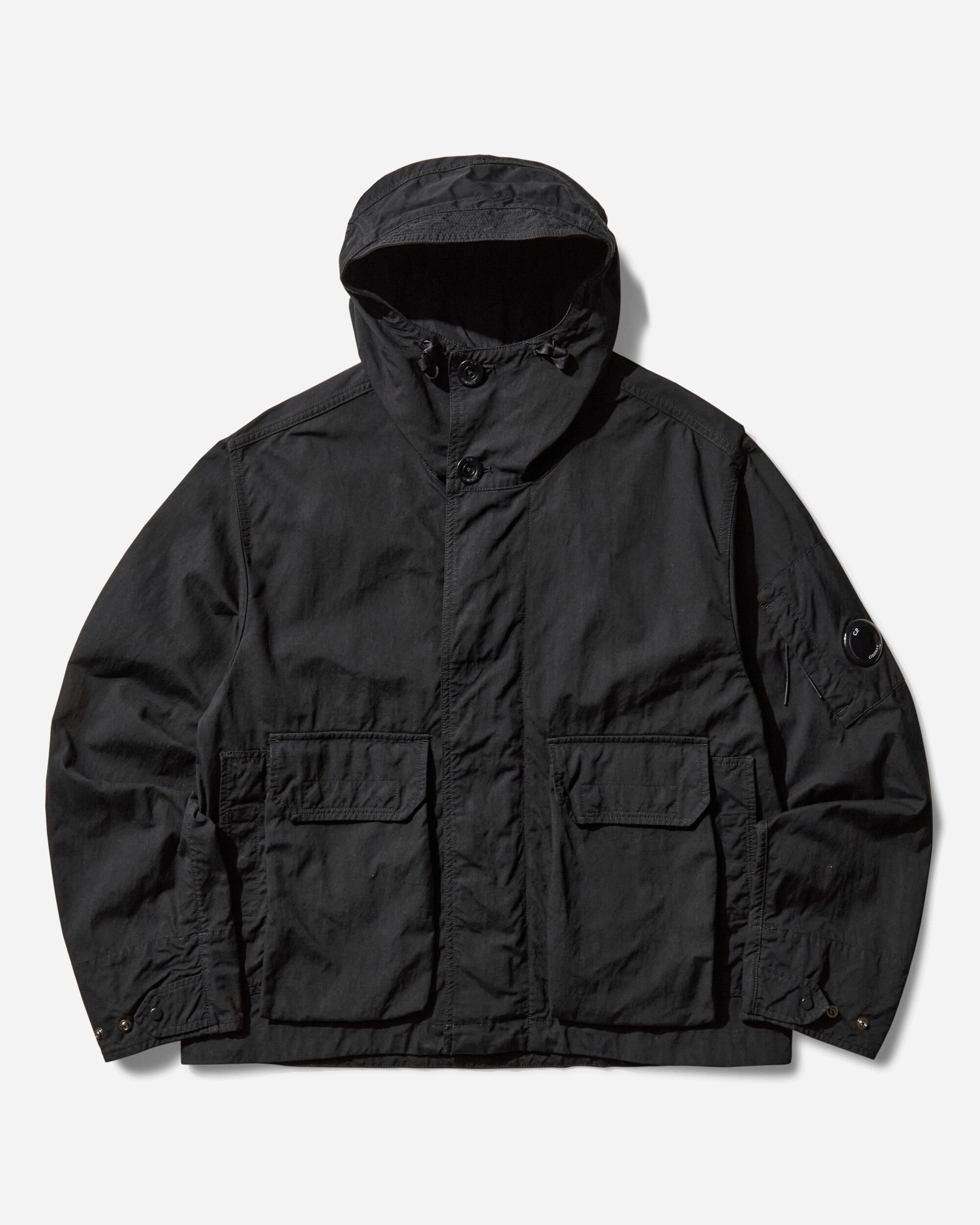 C.P. Company Outerwear Medium Jacket In Twill Black Coats and Jackets Jackets 19CMOW069A-110305G 999