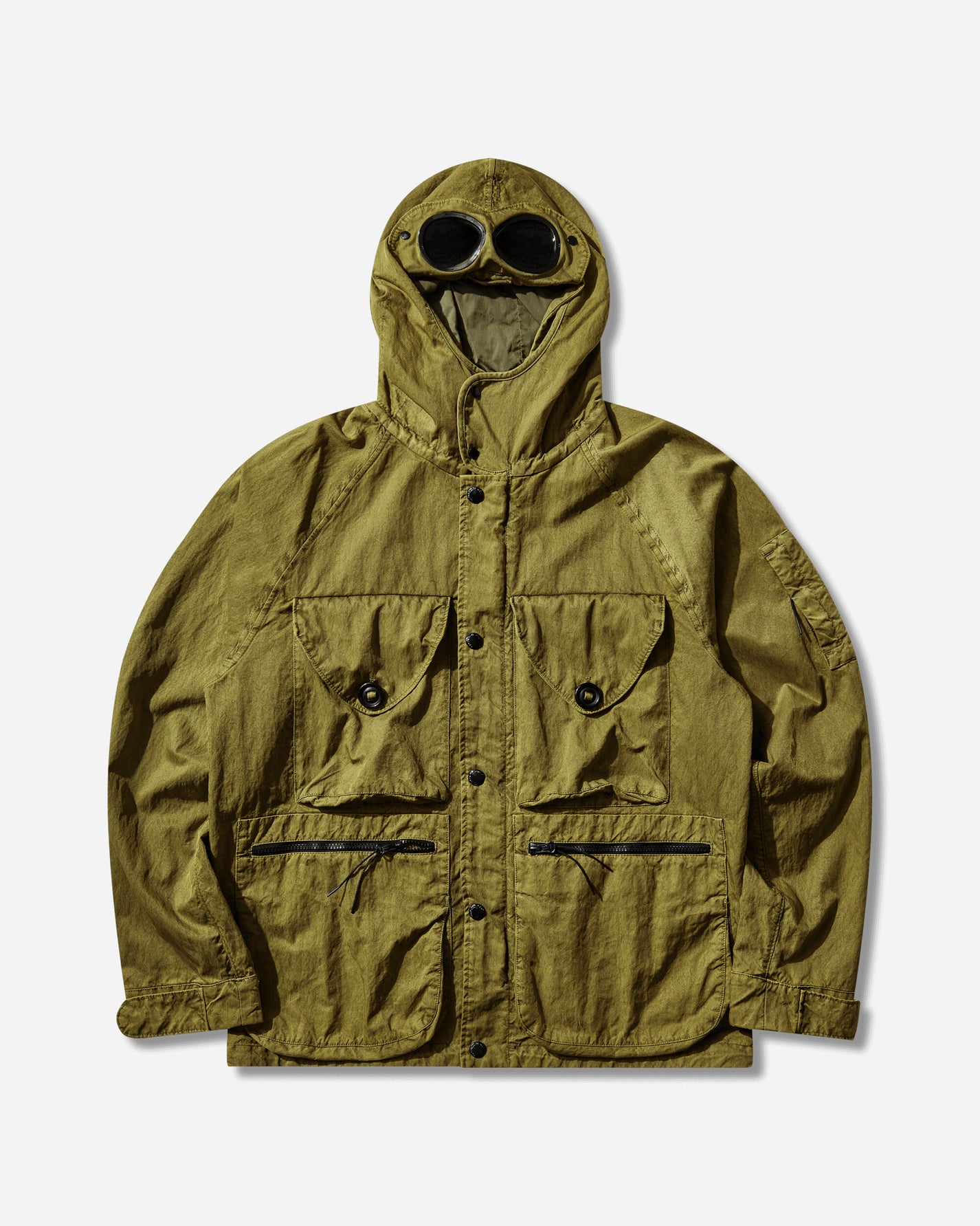 C.P. Company Panama-R Mixed Goggle Jacket Antique Moss Coats and Jackets Jackets 20CMOW072A-110540S 246
