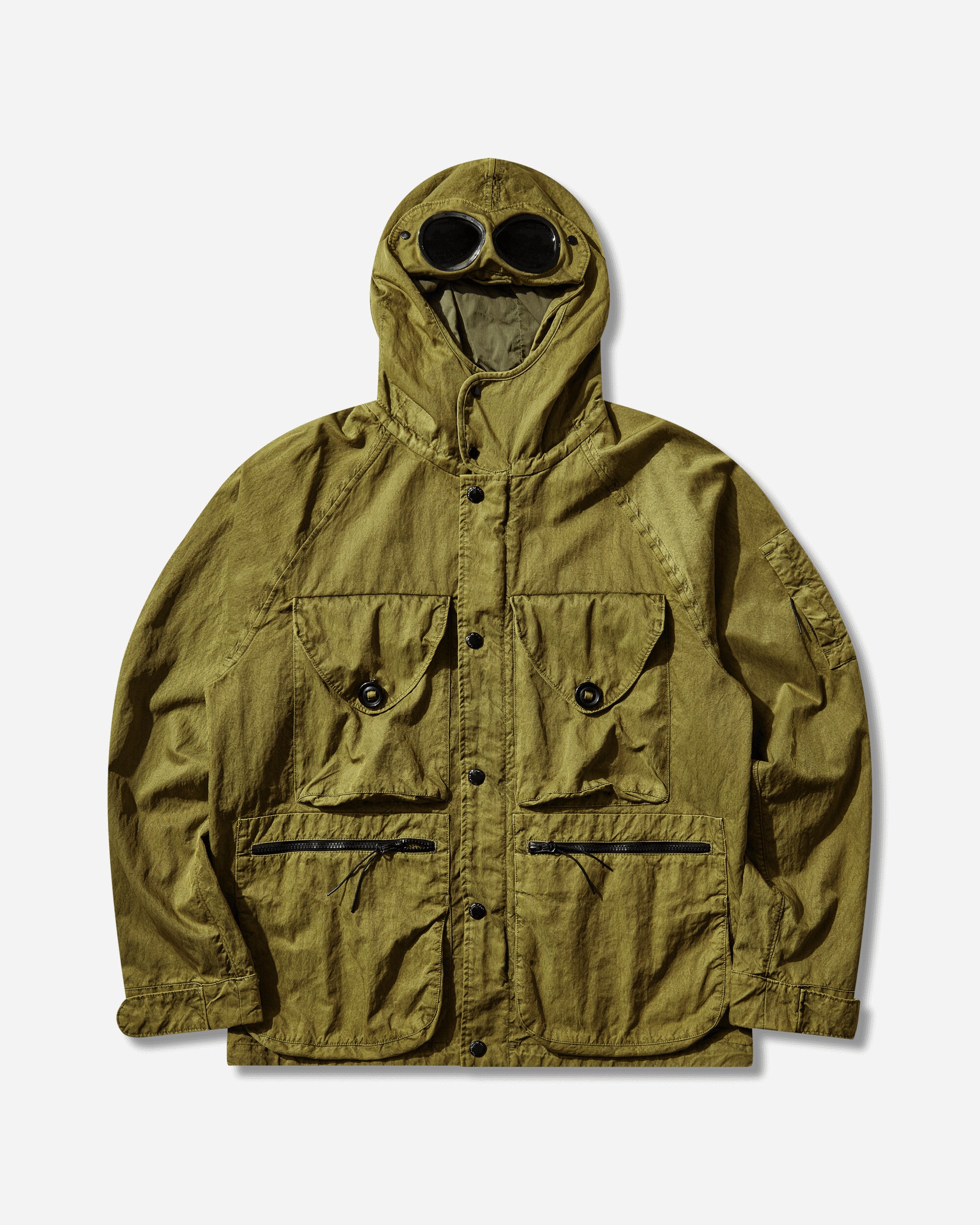 C.P. Company Panama-R Mixed Goggle Jacket Antique Moss Coats and Jackets Jackets 20CMOW072A-110540S 246