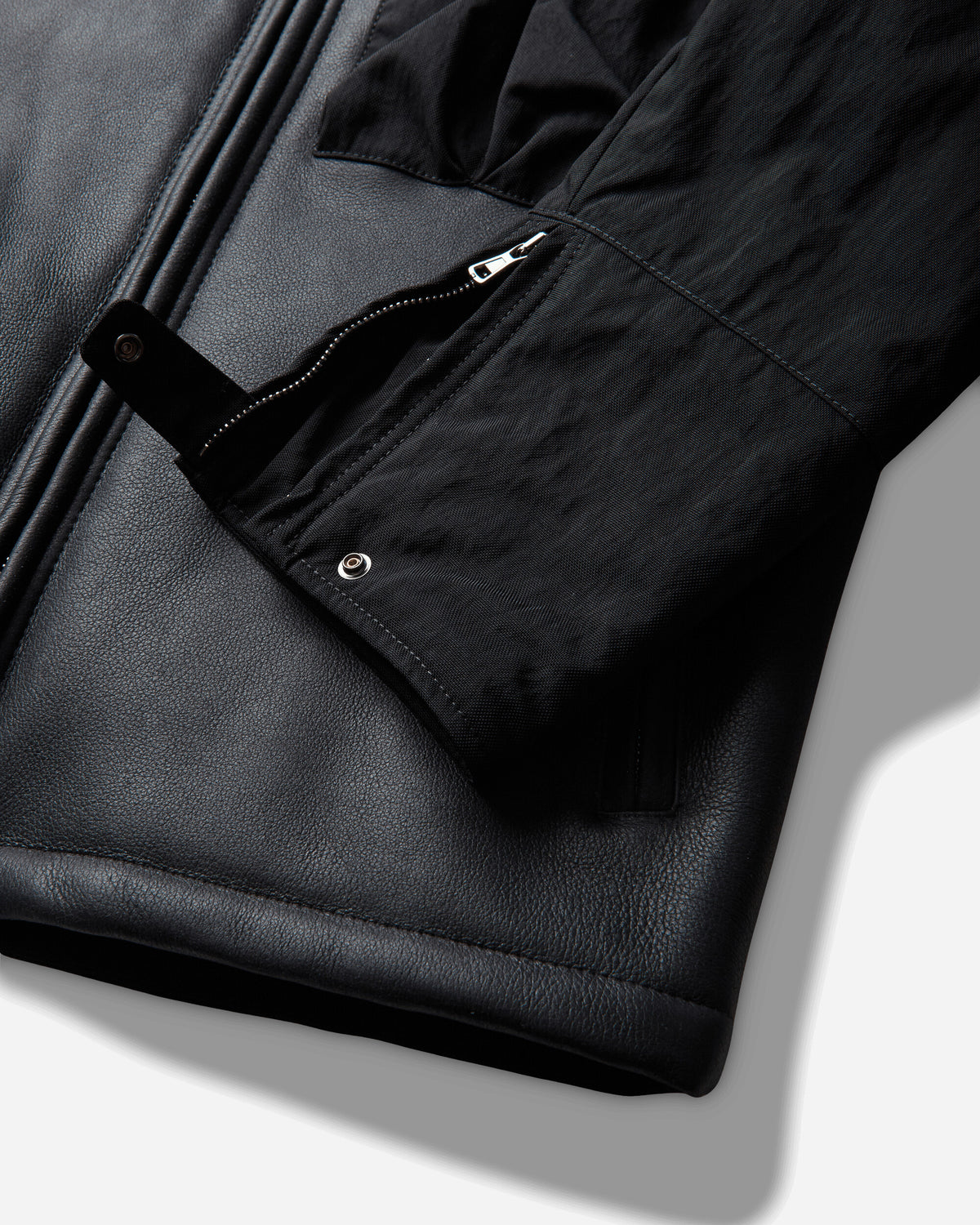 C.P. Company Outerwear Medium Jacket In Montone Curly Leather Black Coats and Jackets Leather Jackets 21CMOW303A-006249L 999