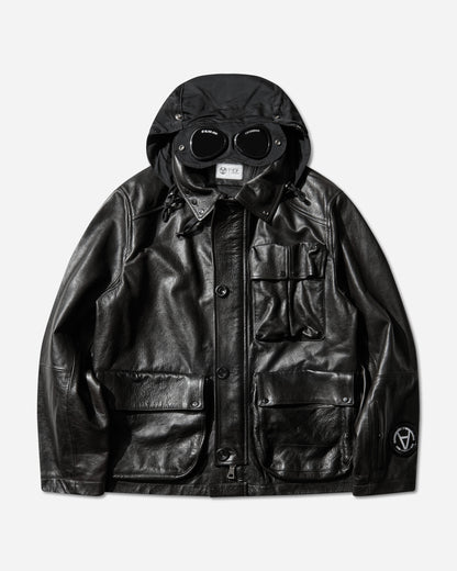 C.P. Company Slam Jam Leather Mille Jacket Black Black Coats and Jackets Leather Jackets 19CSOW700S 001