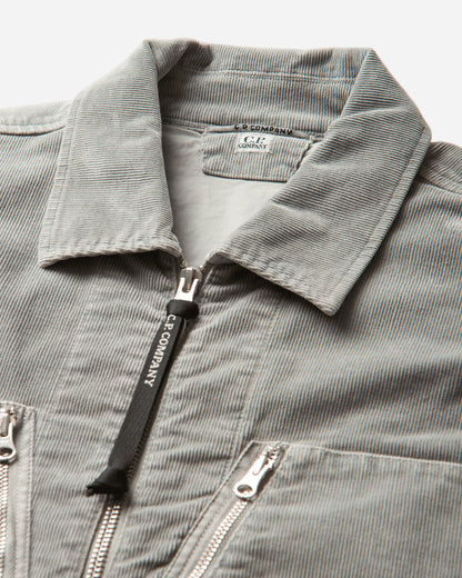 C.P. Company Corduroy Zipped Lens Overshirt FLINT GREY Shirts Overshirt 21CMOS149A-006410O 936