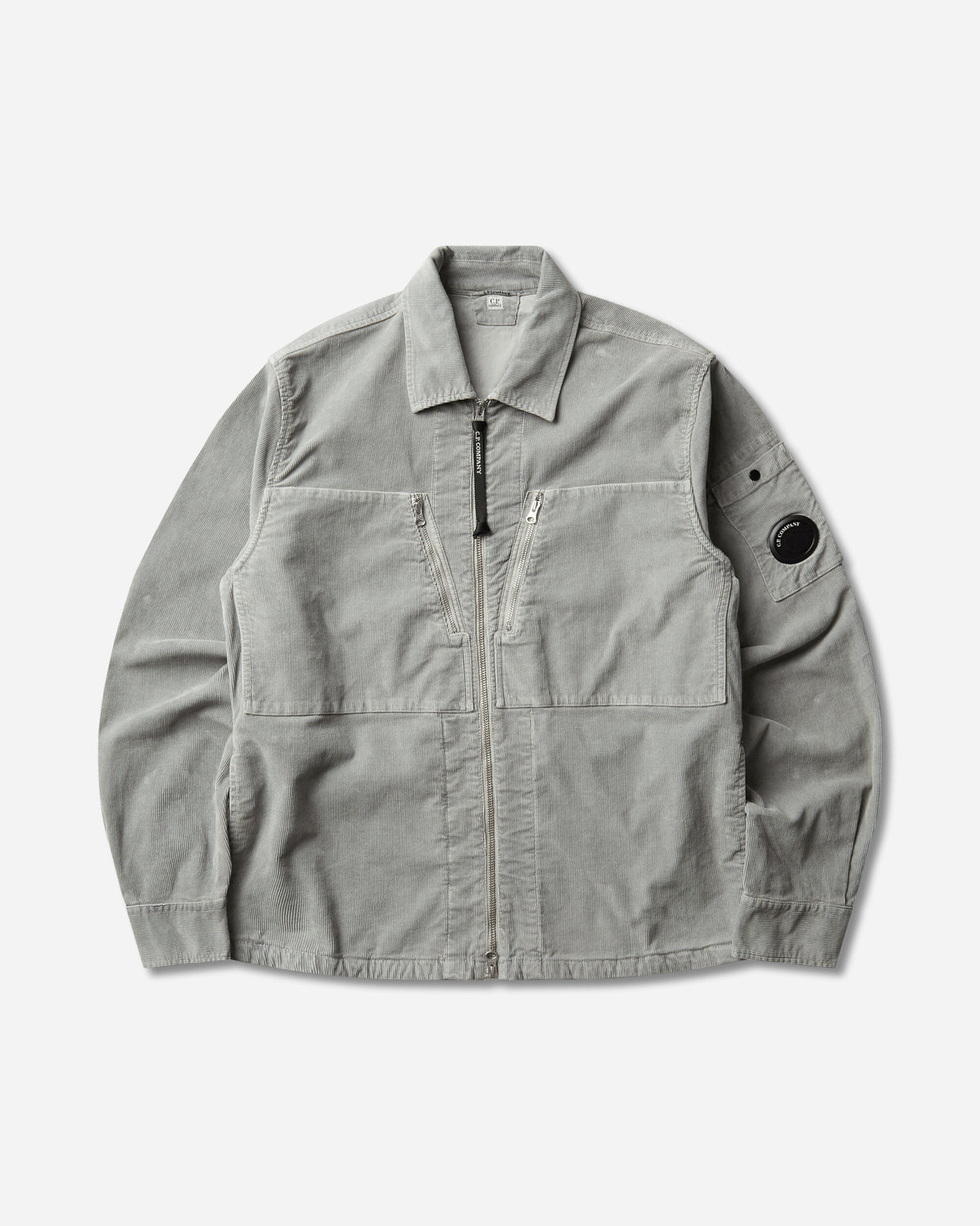 C.P. Company Corduroy Zipped Lens Overshirt FLINT GREY Shirts Overshirt 21CMOS149A-006410O 936
