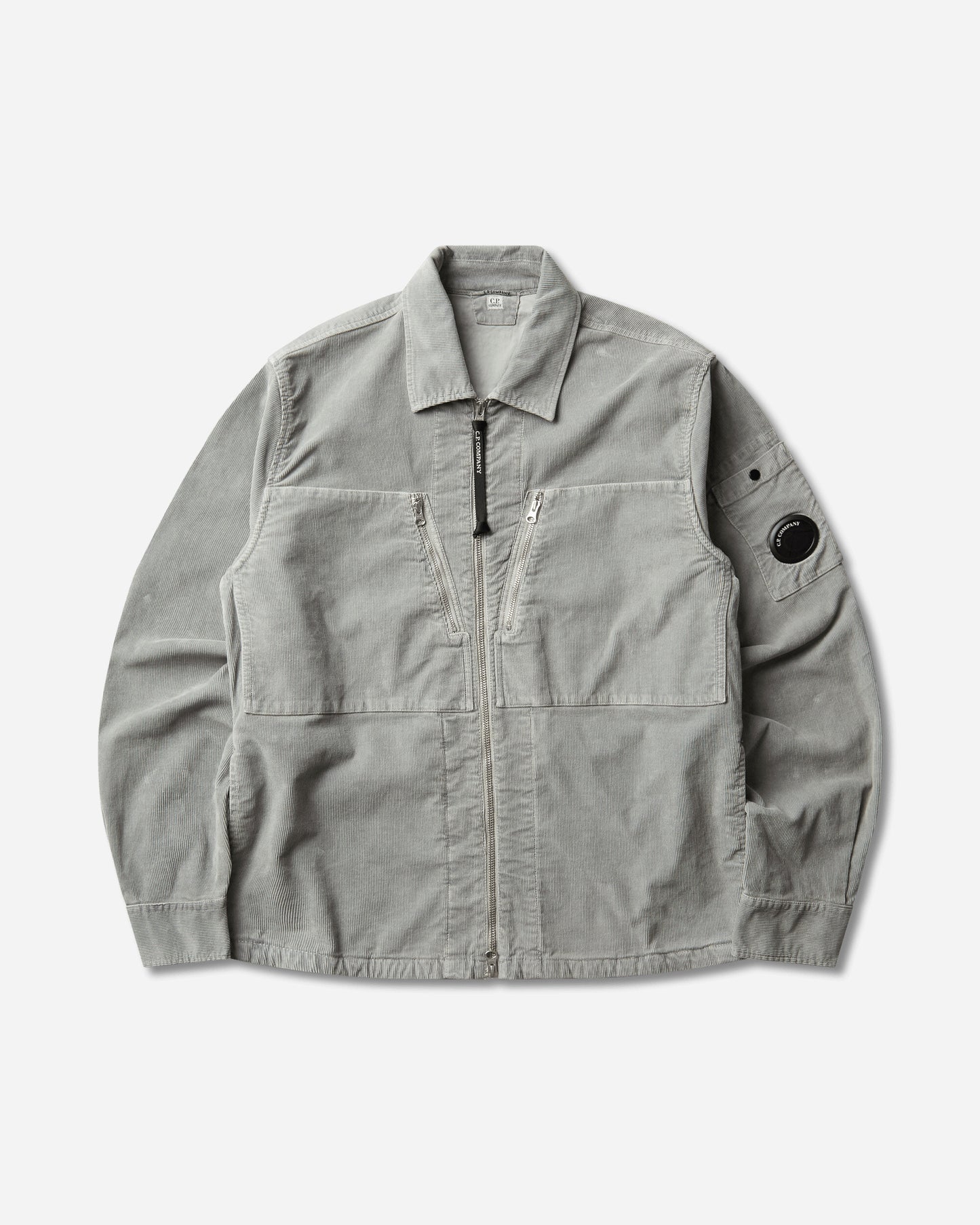 C.P. Company Corduroy Zipped Lens Overshirt FLINT GREY Shirts Overshirt 21CMOS149A-006410O 936