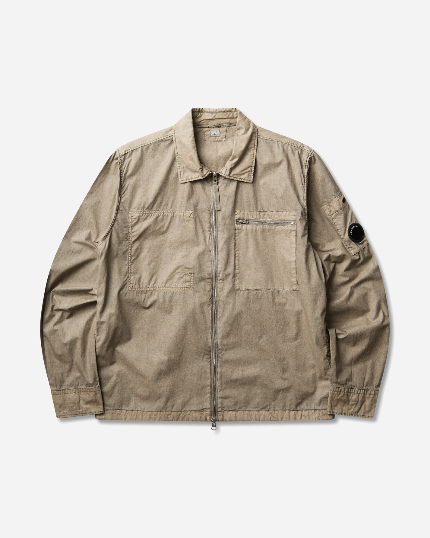 C.P. Company Cotton Plain Face Resined Zipped Lens Overshirt FALLEN ROCK Shirts Overshirt 21CMOS264A-110795G 356
