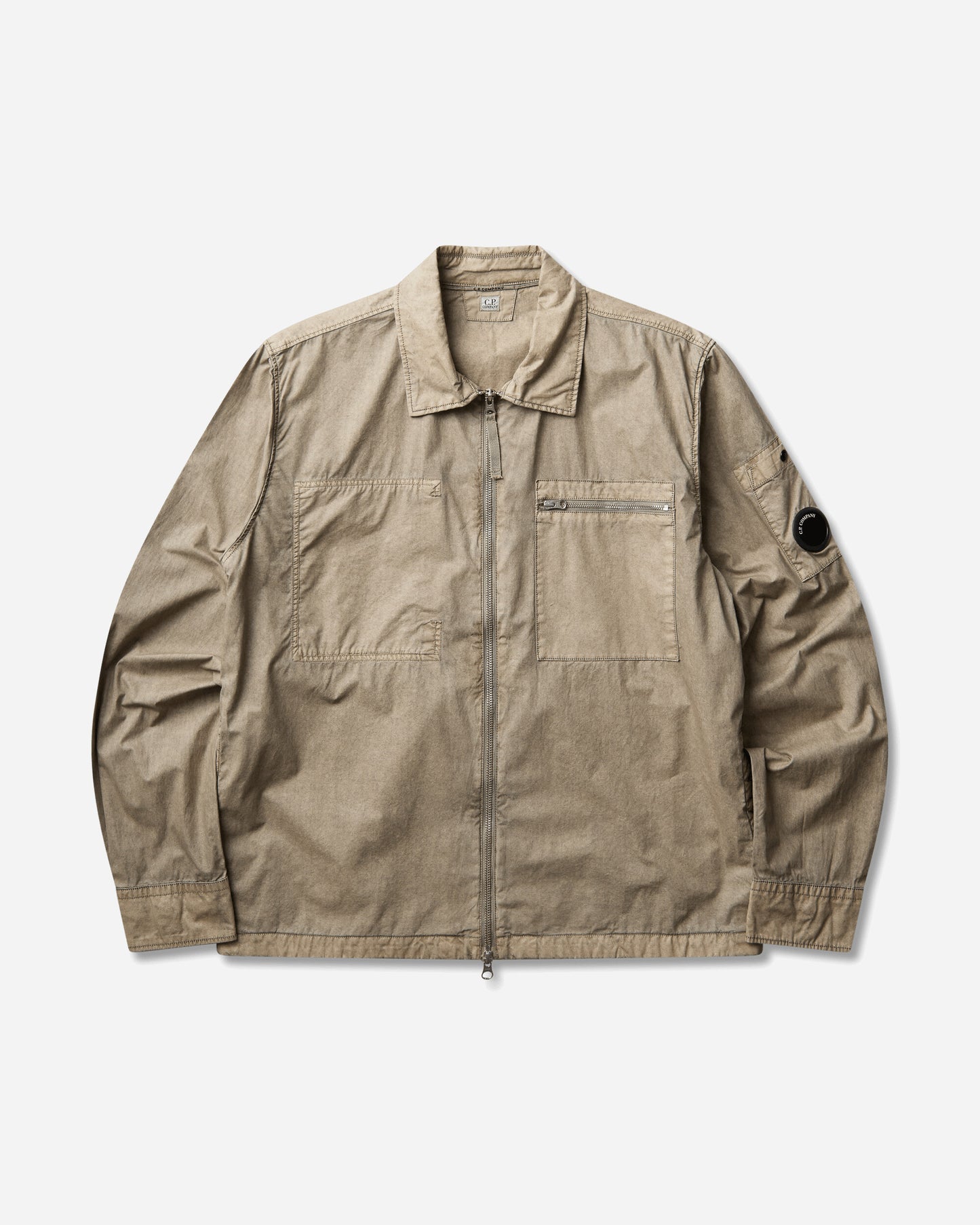 C.P. Company Cotton Plain Face Resined Zipped Lens Overshirt FALLEN ROCK Shirts Overshirt 21CMOS264A-110795G 356