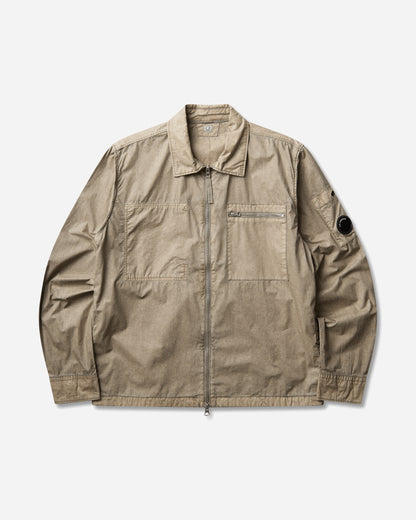 C.P. Company Cotton Plain Face Resined Zipped Lens Overshirt FALLEN ROCK Shirts Overshirt 21CMOS264A-110795G 356