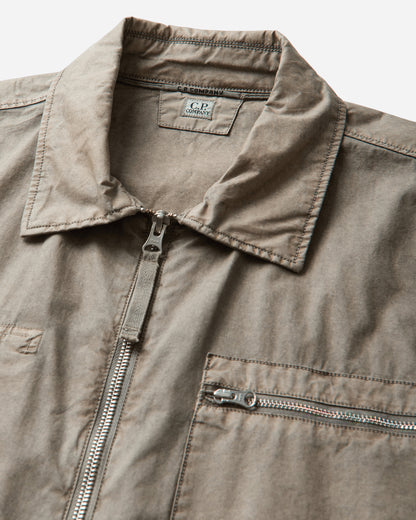 C.P. Company Cotton Plain Face Resined Zipped Lens Overshirt FALLEN ROCK Shirts Overshirt 21CMOS264A-110795G 356
