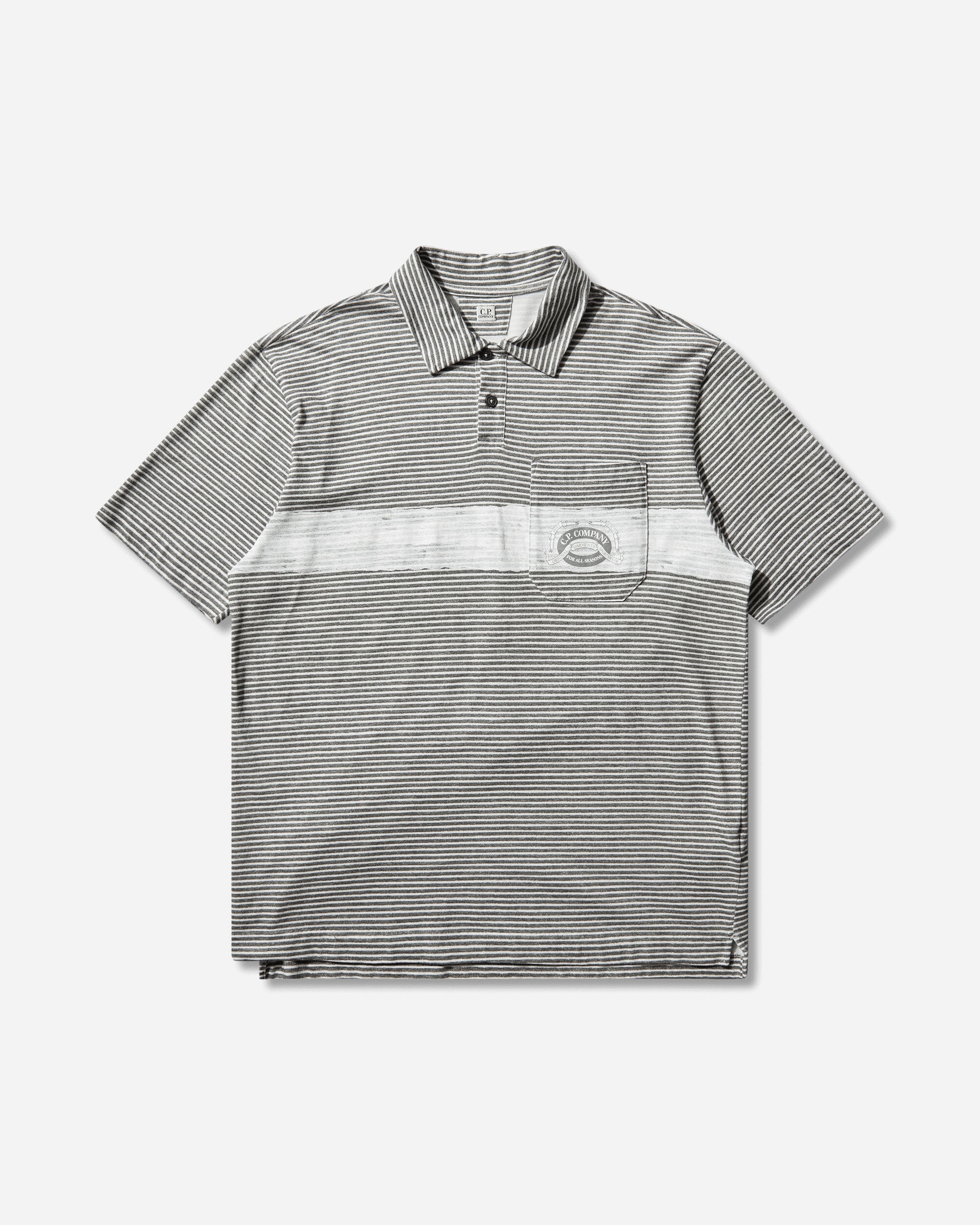 C.P. Company Polo Short Sleeve In Printed Jersey 20/1 Gunmetal T-Shirts Polo 20CMPL278A-110681P 921