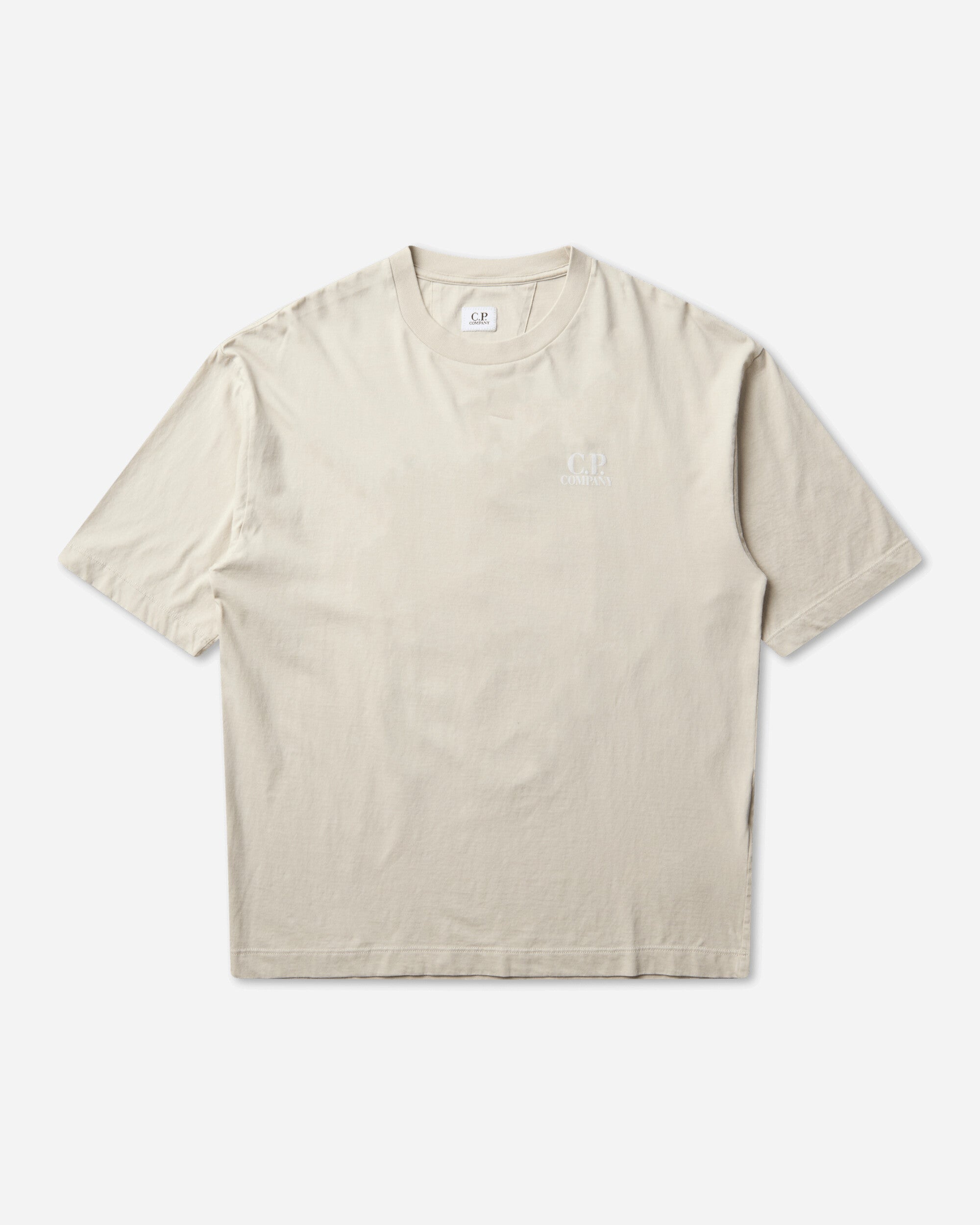 C.P. Company 30/1 Jersey Short Sleeve British Sailor T-Shirt SILVER BIRCH T-Shirts Shortsleeve 21CMTS209A-110579W 120