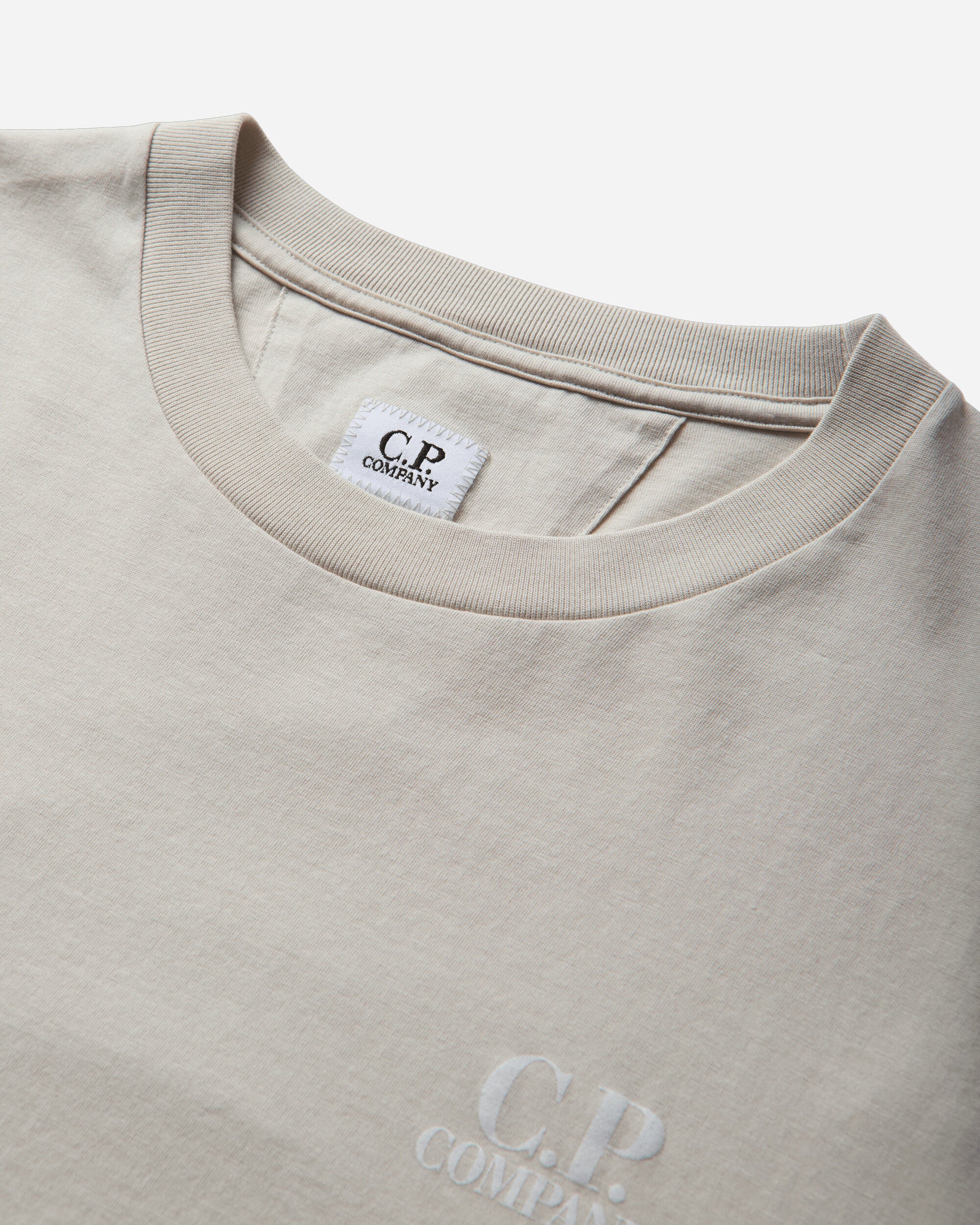 C.P. Company 30/1 Jersey Short Sleeve British Sailor T-Shirt SILVER BIRCH T-Shirts Shortsleeve 21CMTS209A-110579W 120