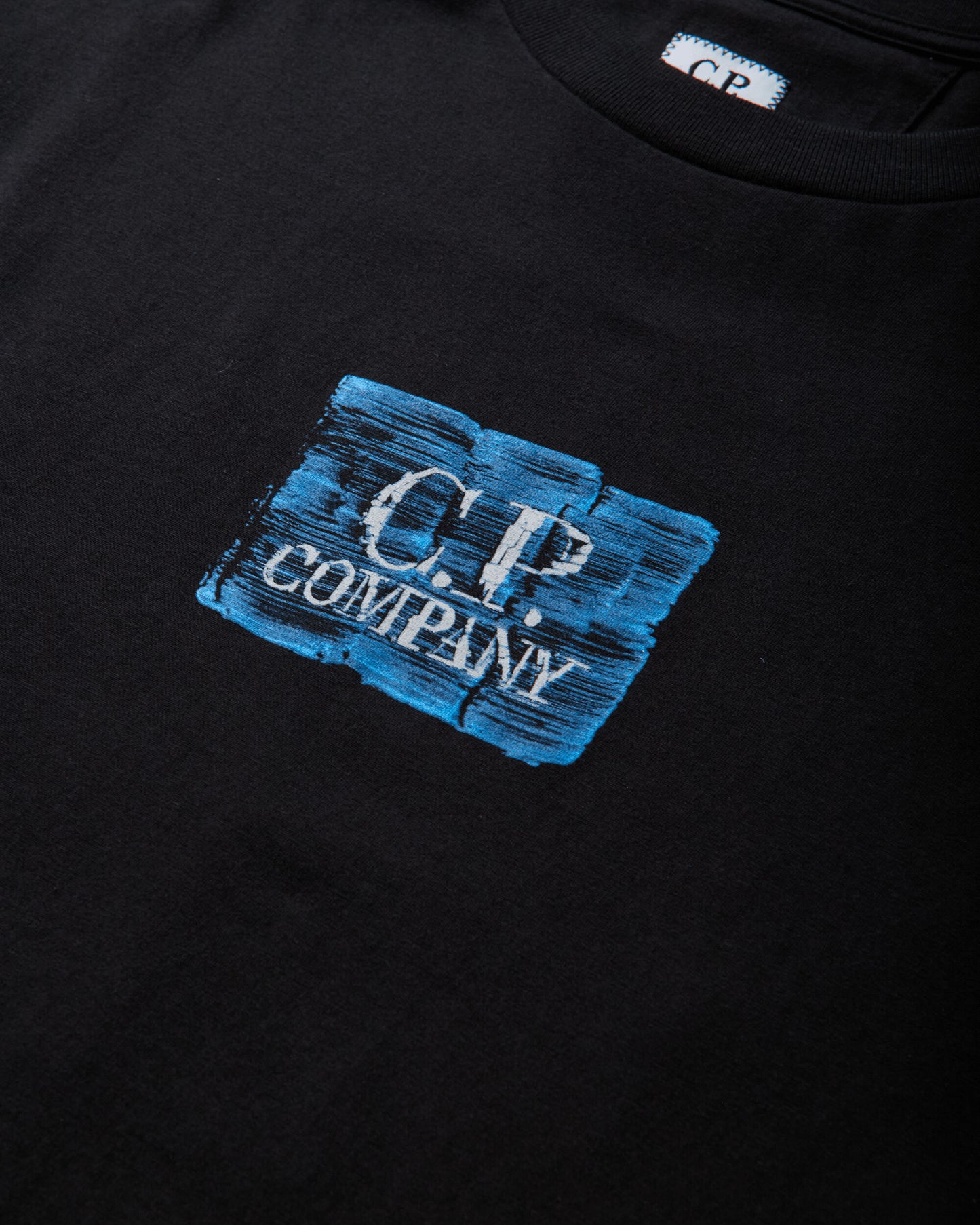 C.P. Company 30/1 Jersey Short Sleeve Chest-Back Logo T-Shirt BLACK T-Shirts Shortsleeve 21CMTS180A-110579W 999